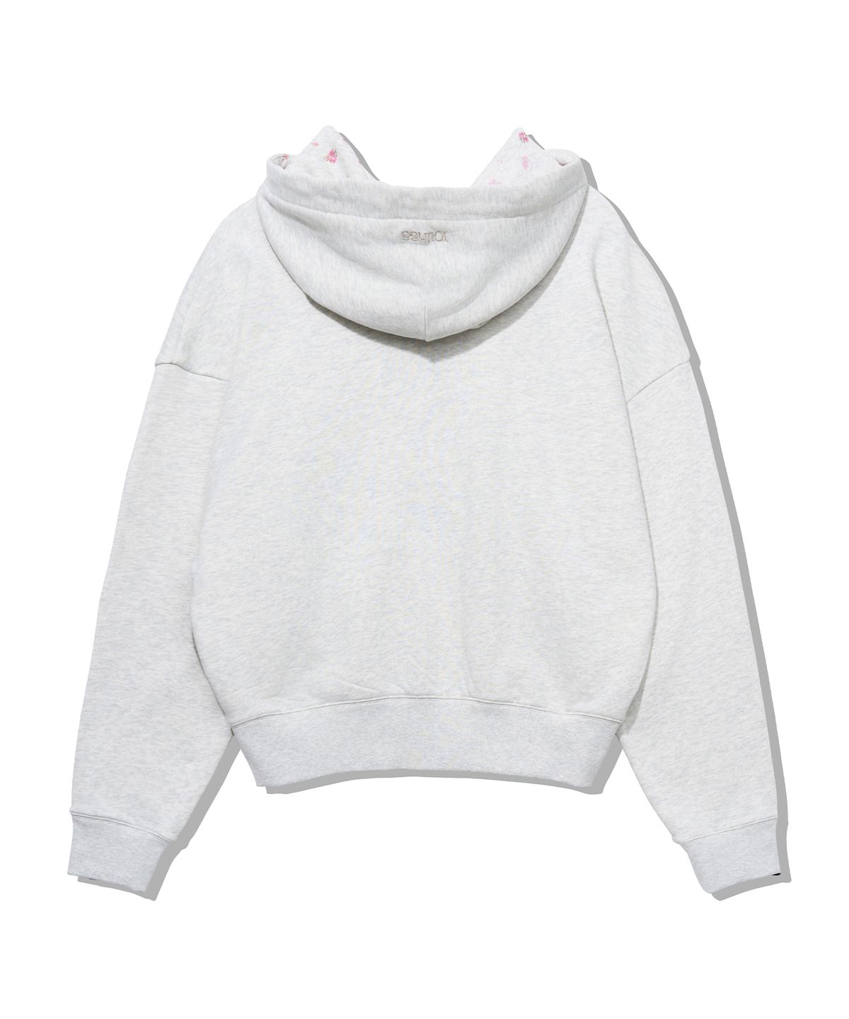 유희(YOUHEE) [주영X유희] YOUHEE HEART APPLIQUE HOOD ZIP-UP_LIGHT GREY
