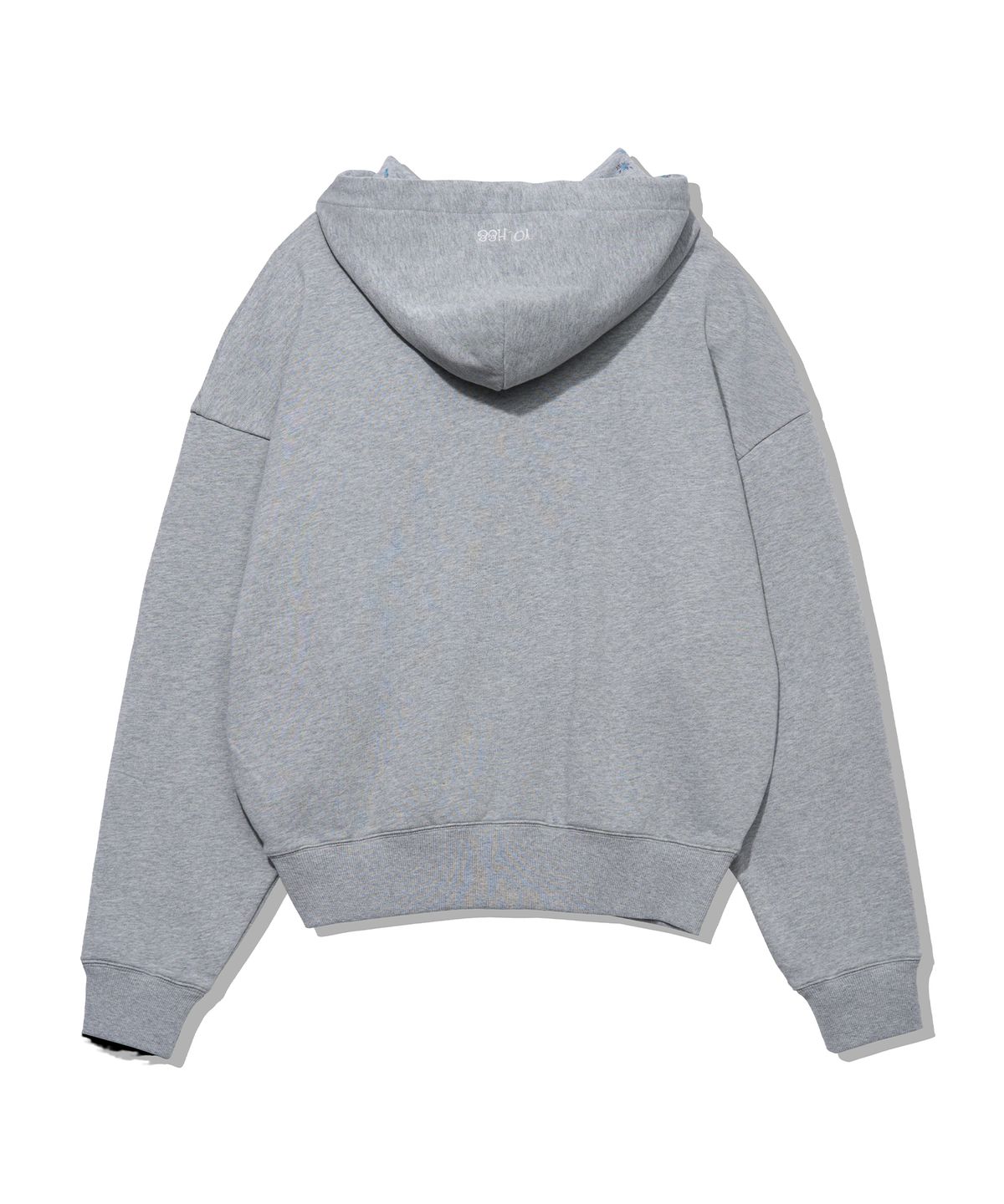 유희(YOUHEE) YOUHEE HEART APPLIQUE HOOD ZIP-UP_MELANGE GREY