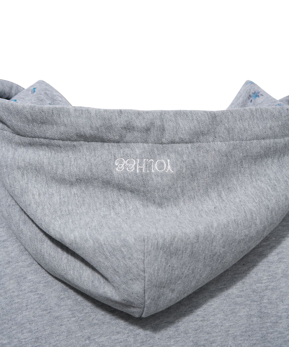 유희(YOUHEE) YOUHEE HEART APPLIQUE HOOD ZIP-UP_MELANGE GREY