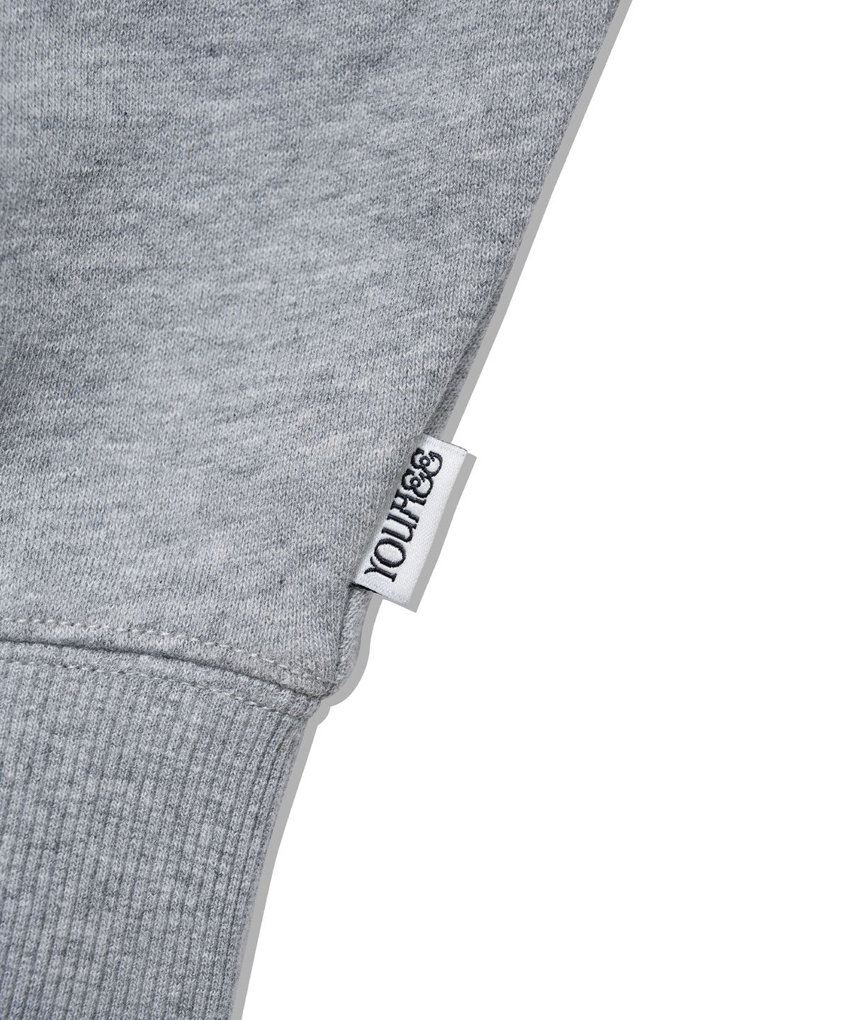 유희(YOUHEE) YOUHEE HEART APPLIQUE HOOD ZIP-UP_MELANGE GREY