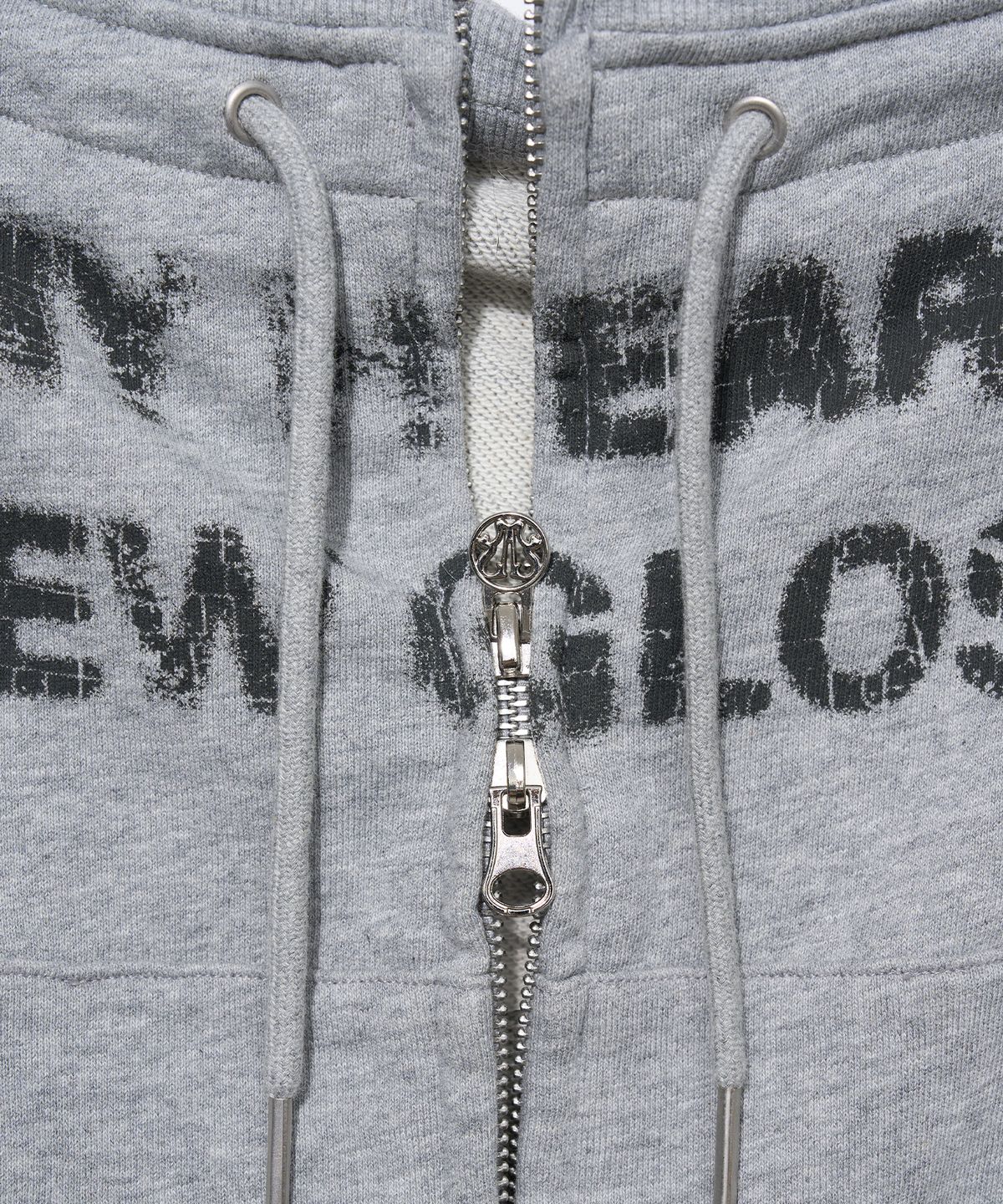 유희(YOUHEE) [인플 PICK] FUR GLOSSY OFF-SHOULDER ZIP-UP_MELANGE GREY