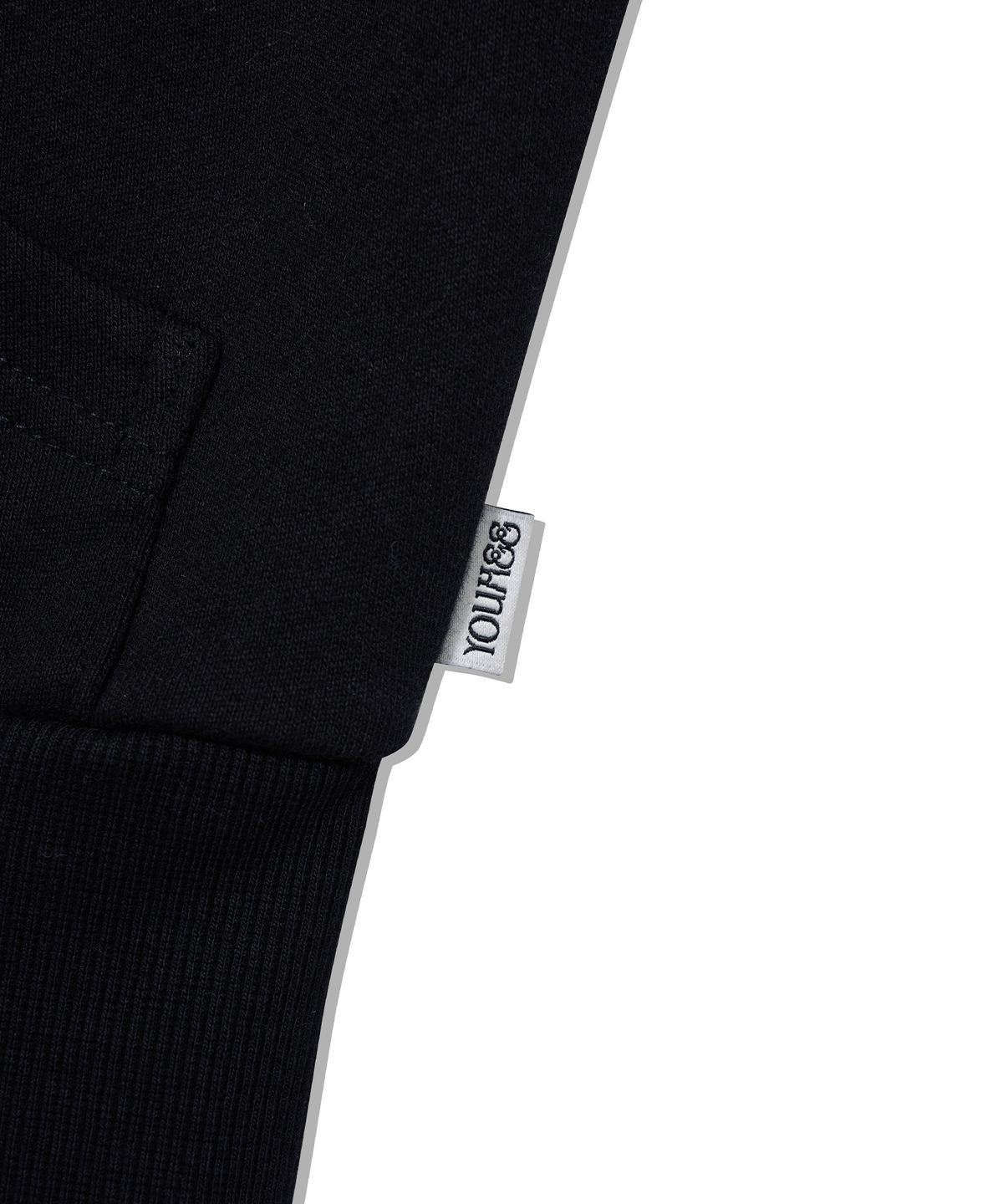 유희(YOUHEE) FUR GLOSSY OFF-SHOULDER ZIP-UP_BLACK