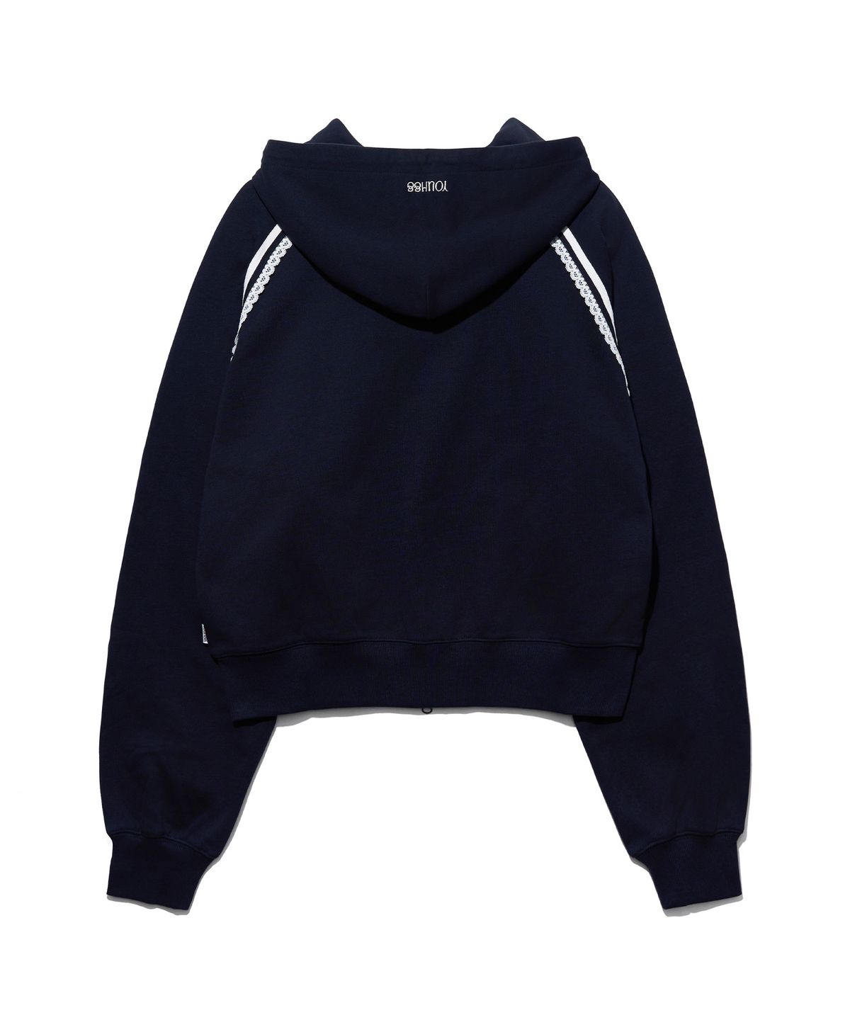 유희(YOUHEE) [아네딘X유희] LACE TRIMMED HOOD ZIP-UP_NAVY