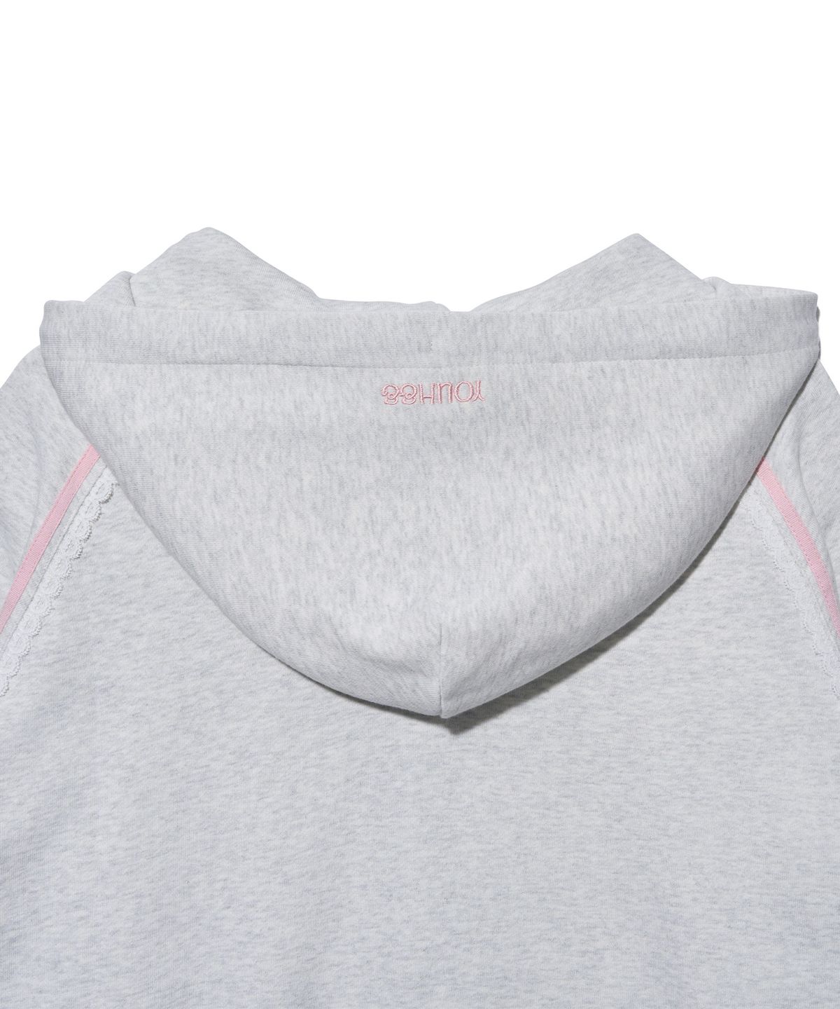 유희(YOUHEE) [아네딘X유희] LACE TRIMMED HOOD ZIP-UP_OATMEAL