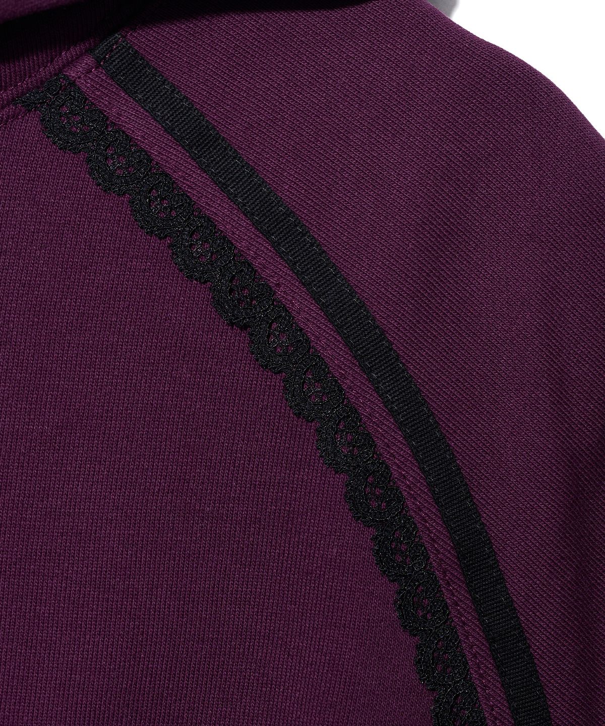 유희(YOUHEE) [아네딘X유희] LACE TRIMMED HOOD ZIP-UP_PURPLE