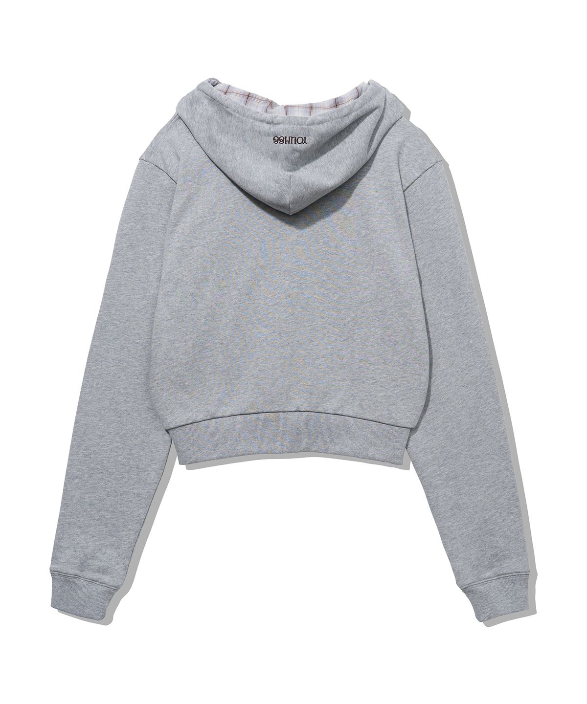 유희(YOUHEE) CHECK YH HOOD ZIP-UP_MELANGE GREY