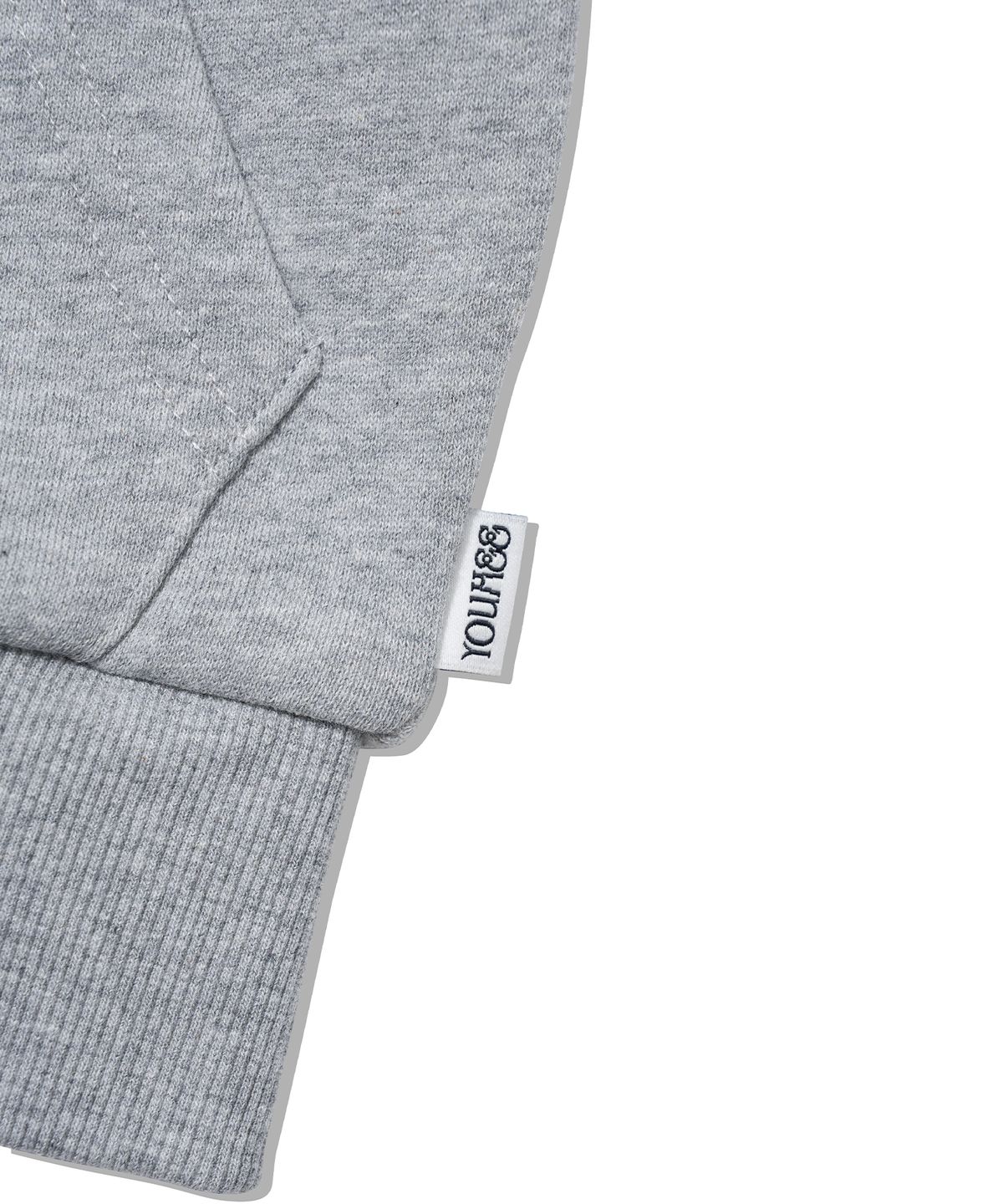 유희(YOUHEE) CHECK YH HOOD ZIP-UP_MELANGE GREY