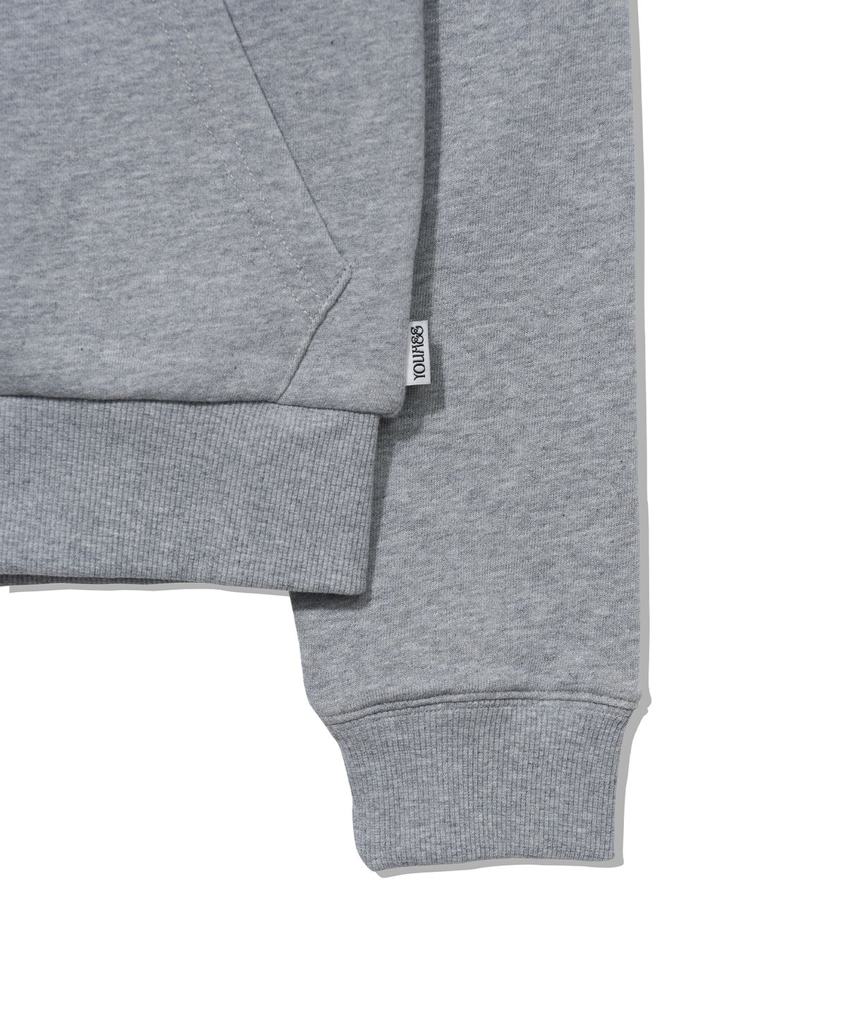 유희(YOUHEE) CHECK YH HOOD ZIP-UP_MELANGE GREY