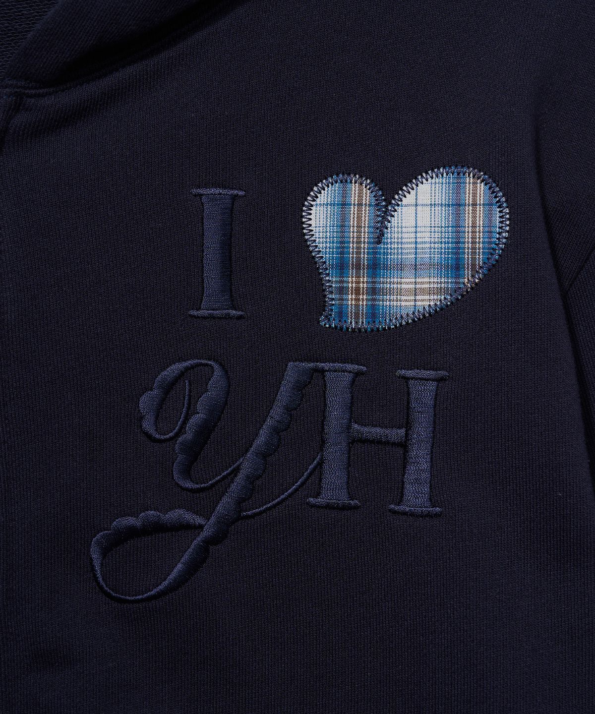 유희(YOUHEE) CHECK YH HOOD ZIP-UP_NAVY