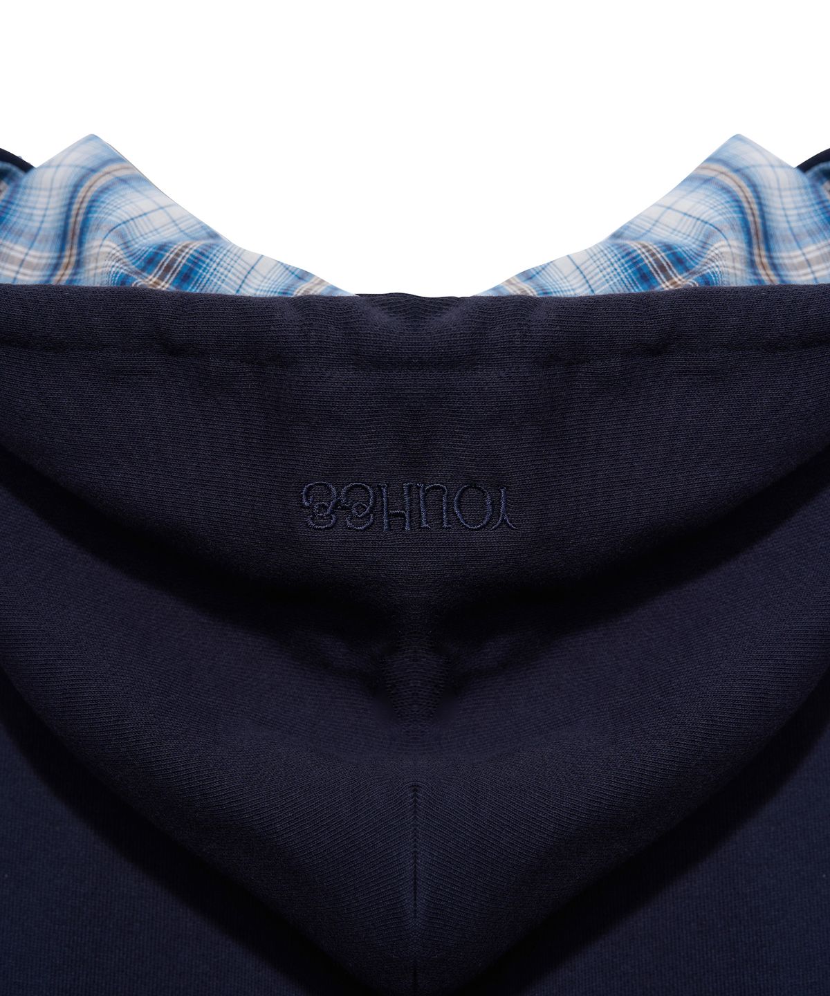 유희(YOUHEE) CHECK YH HOOD ZIP-UP_NAVY