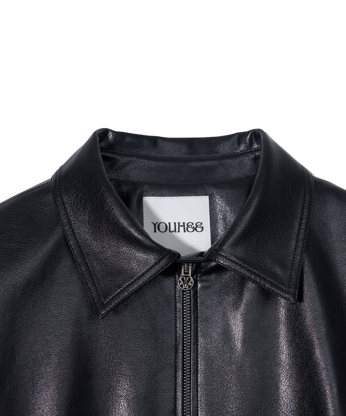 유희(YOUHEE) CRACK LEATHER BLOUSON_BLACK