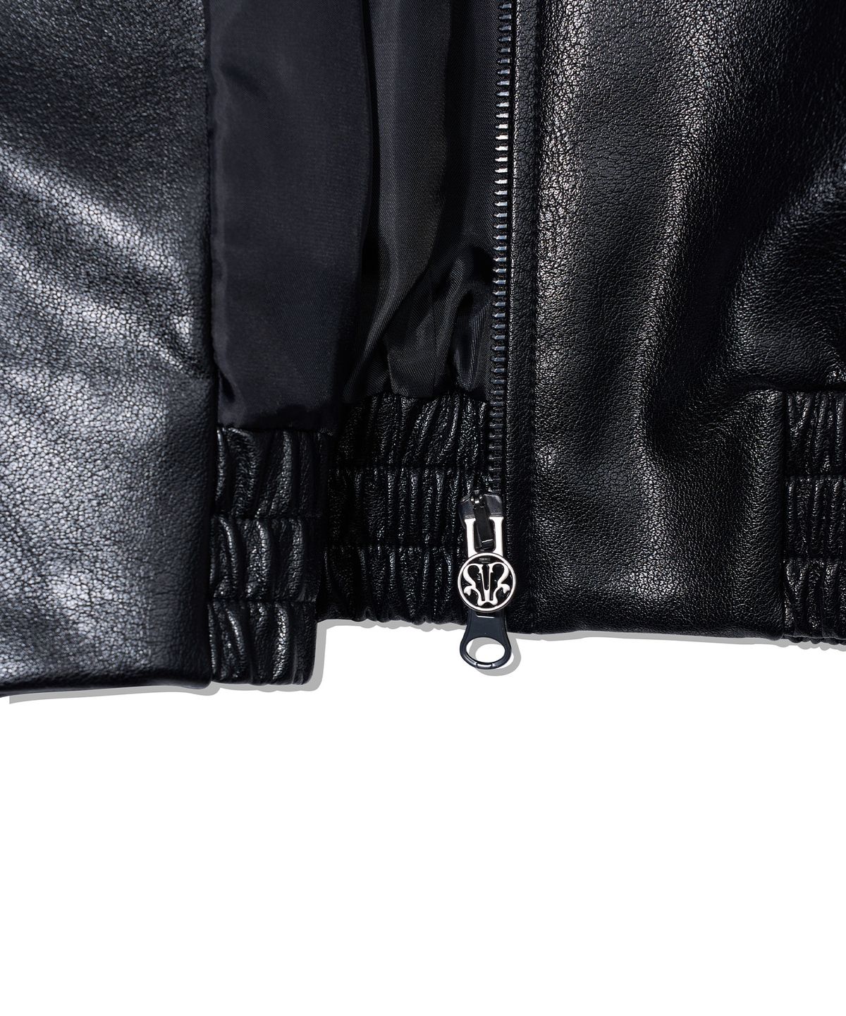 유희(YOUHEE) CRACK LEATHER BLOUSON_BLACK