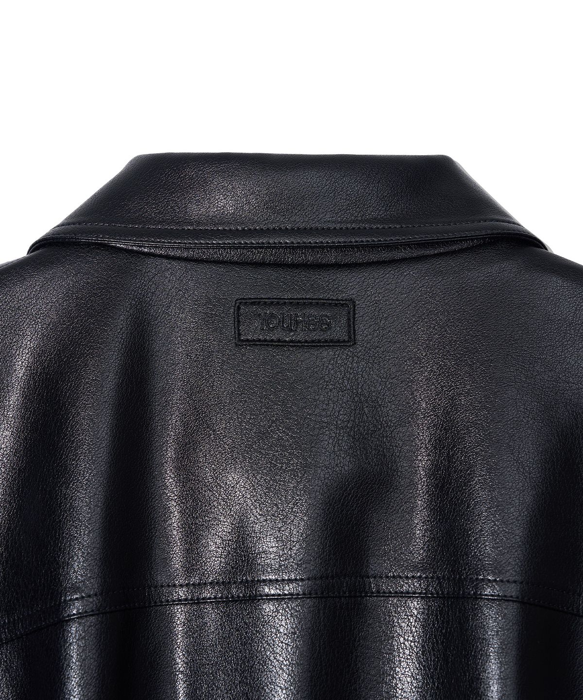 유희(YOUHEE) CRACK LEATHER BLOUSON_BLACK