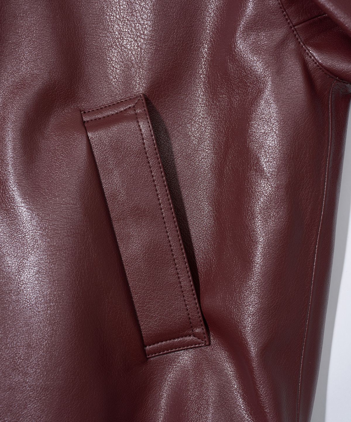 유희(YOUHEE) CRACK LEATHER BLOUSON_WINE