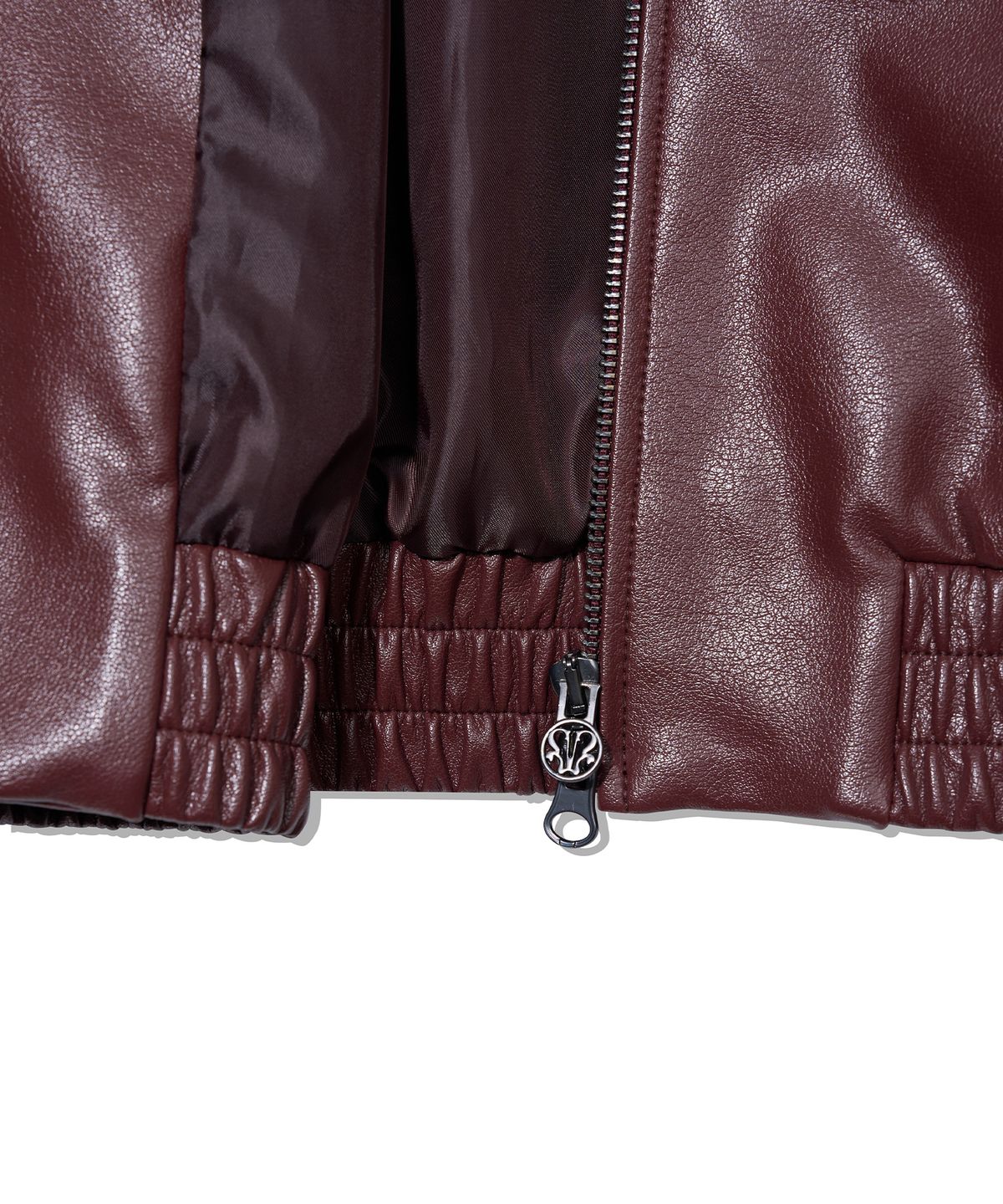 유희(YOUHEE) CRACK LEATHER BLOUSON_WINE