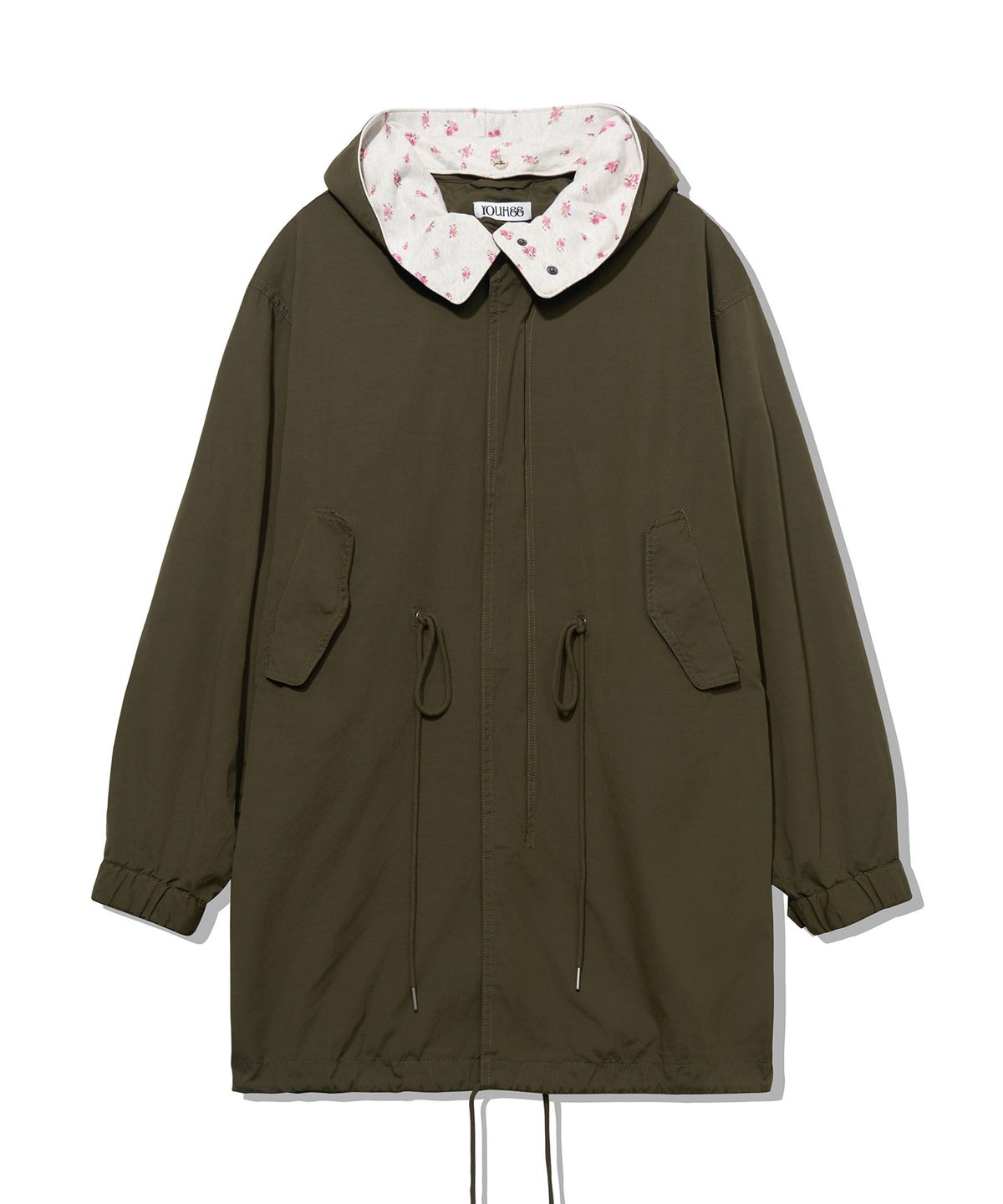 유희(YOUHEE) [아네딘X유희] FLOWER HOODIE FISHTAIL JACKET_KHAKI