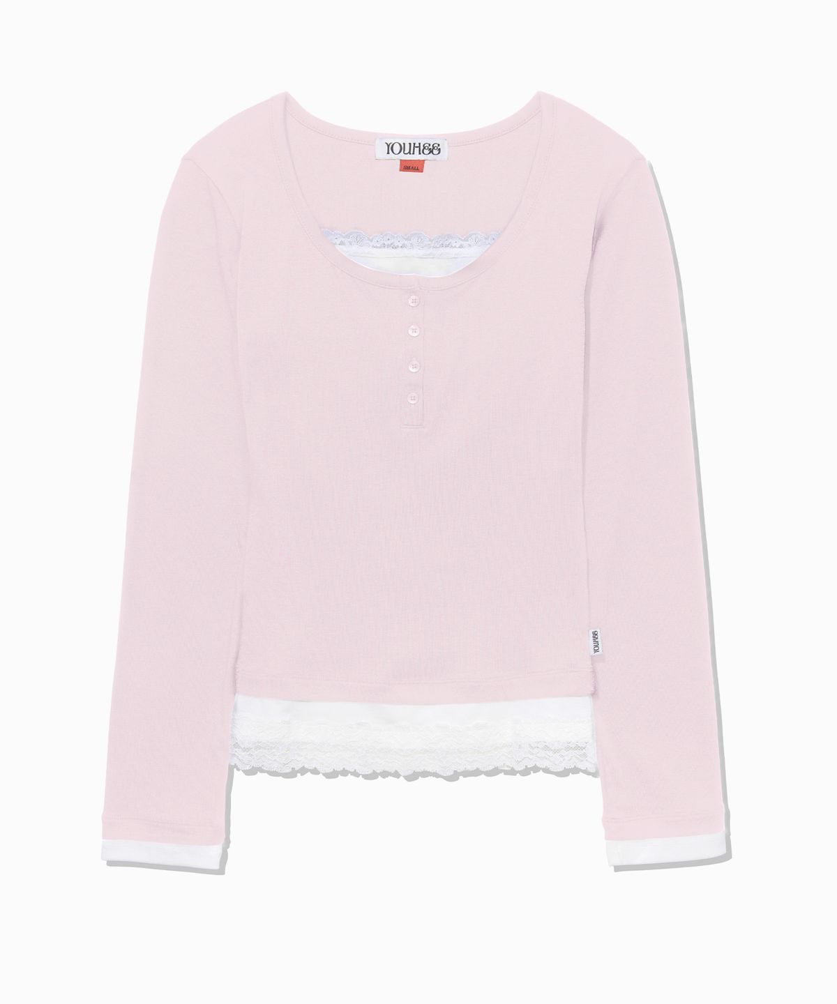 유희(YOUHEE) [주영X유희] LACE LAYERED LONG SLEEVE_PINK