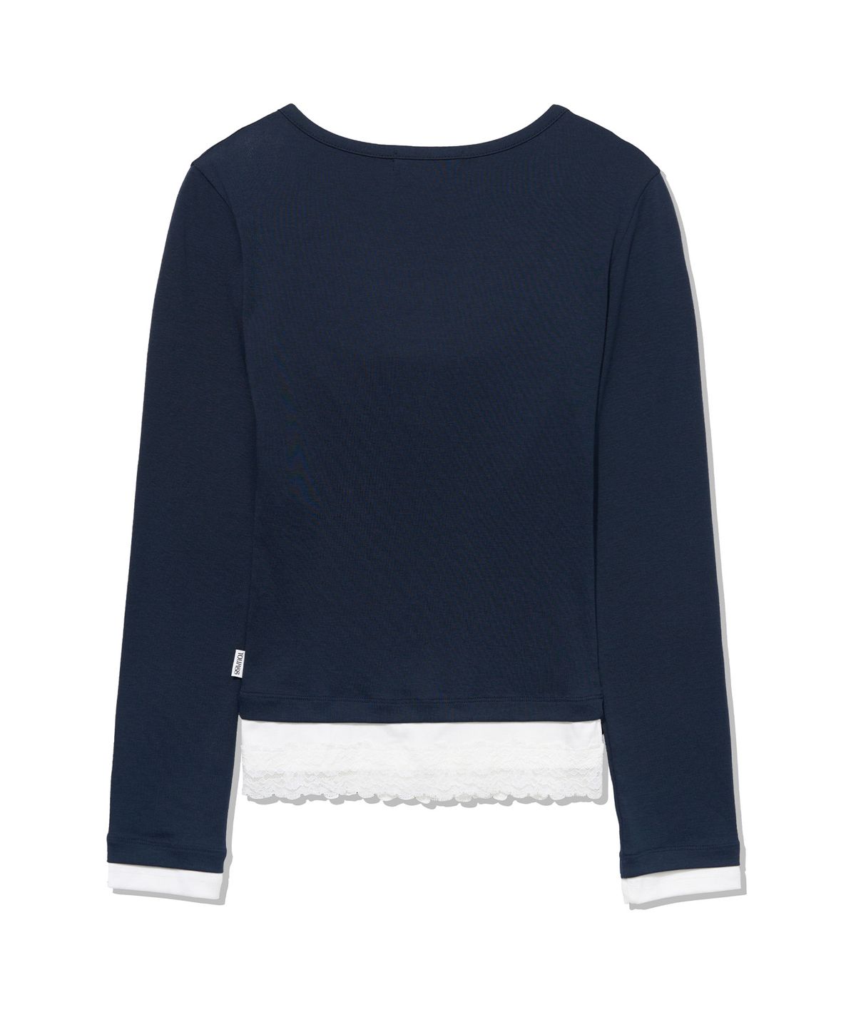 유희(YOUHEE) [주영X유희] LACE LAYERED LONG SLEEVE_NAVY