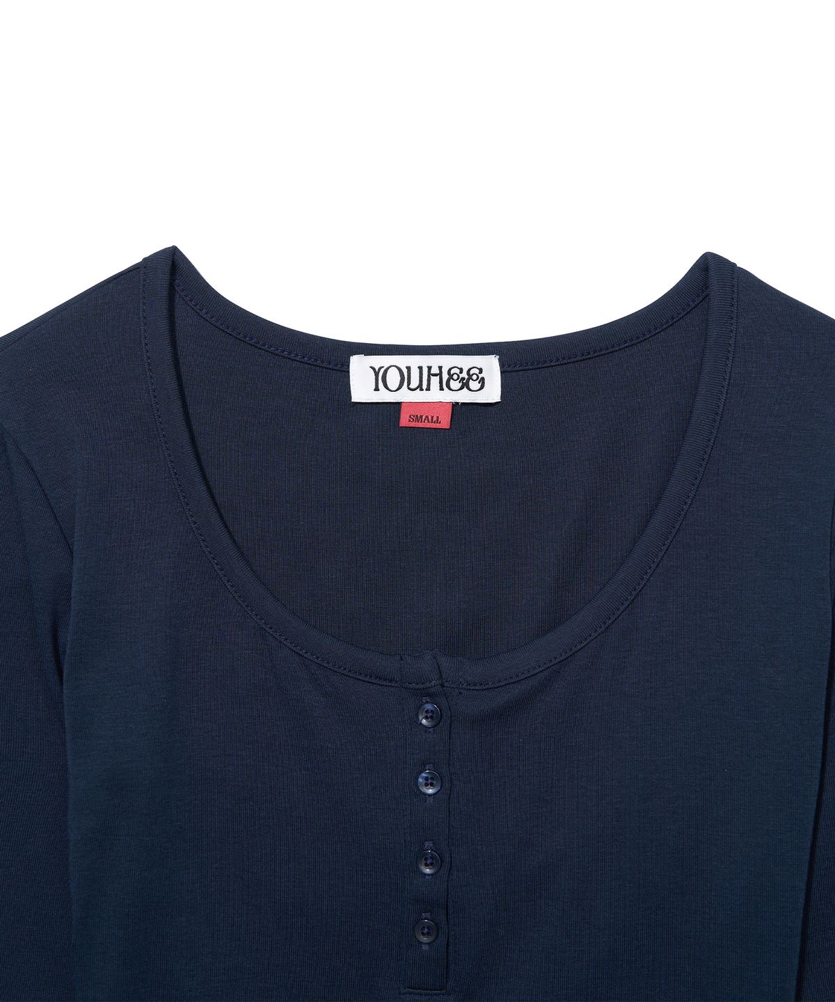 유희(YOUHEE) [주영X유희] LACE LAYERED LONG SLEEVE_NAVY
