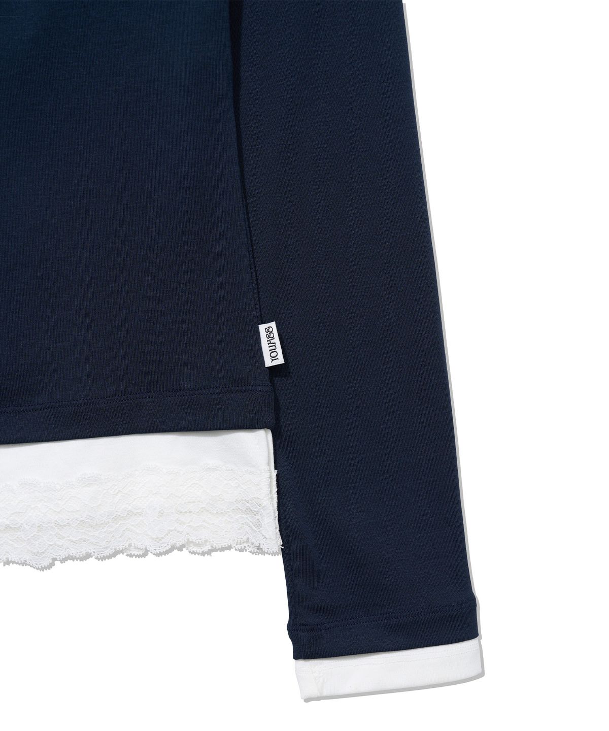유희(YOUHEE) [주영X유희] LACE LAYERED LONG SLEEVE_NAVY