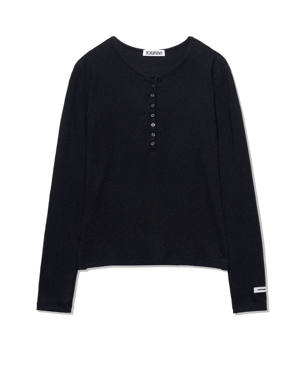 유희(YOUHEE) ESSENTIAL LOOSE FIT BUTTON LONG SLEEVE_BLACK