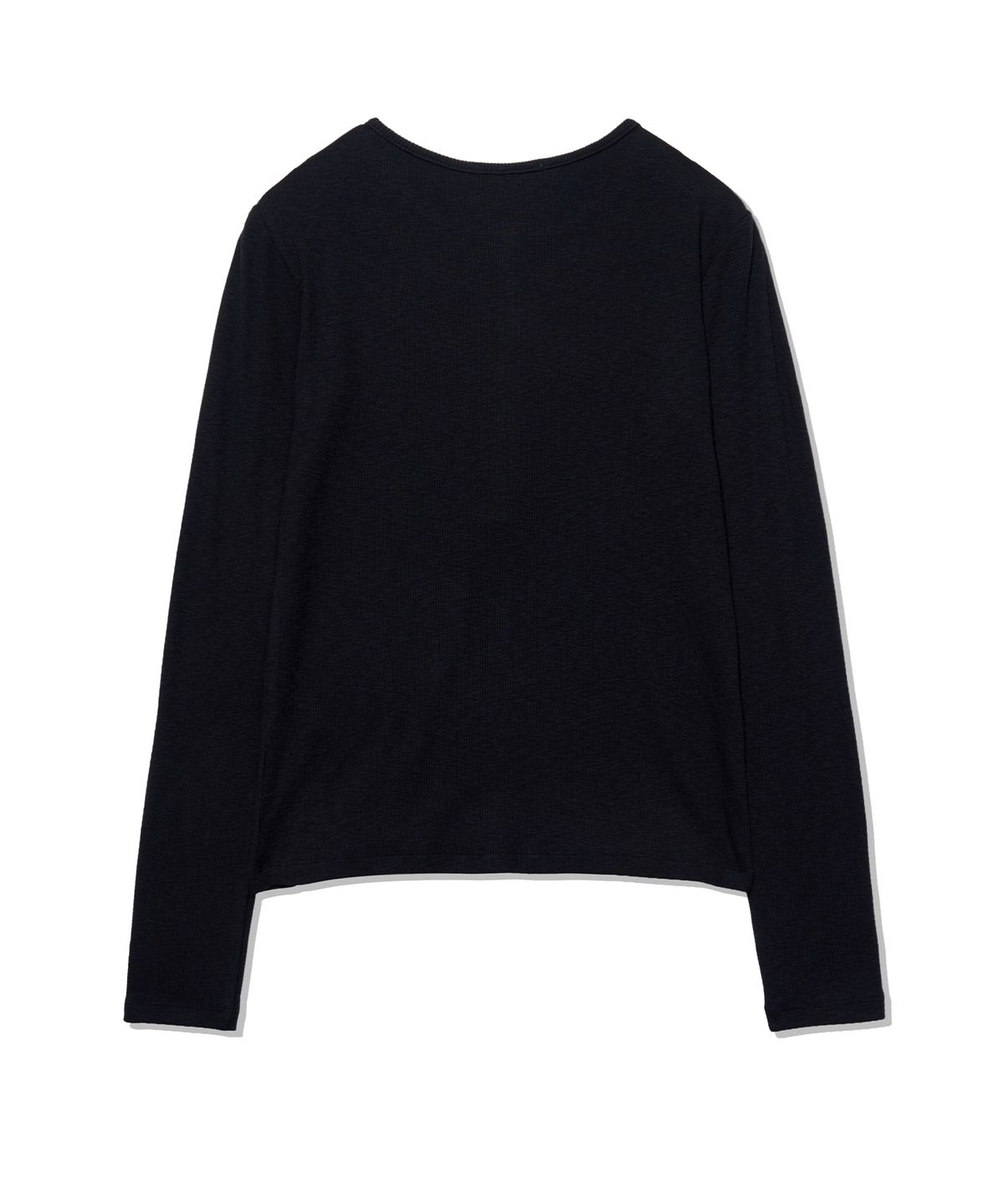 유희(YOUHEE) ESSENTIAL LOOSE FIT BUTTON LONG SLEEVE_BLACK