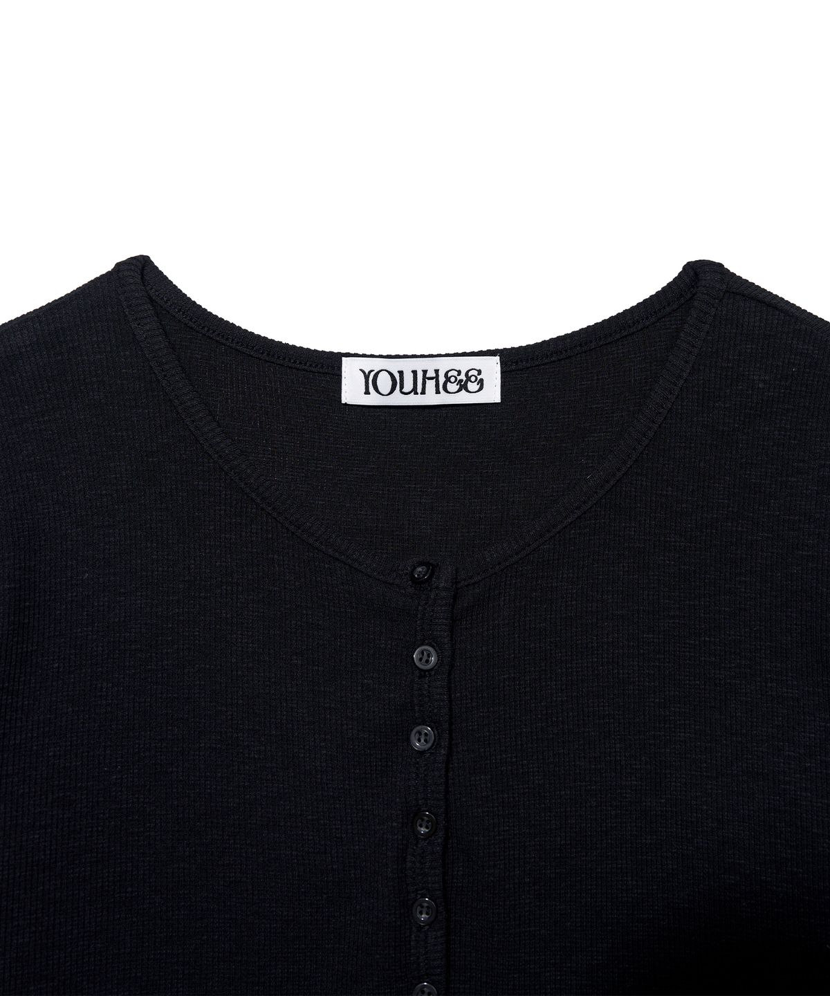 유희(YOUHEE) ESSENTIAL LOOSE FIT BUTTON LONG SLEEVE_BLACK