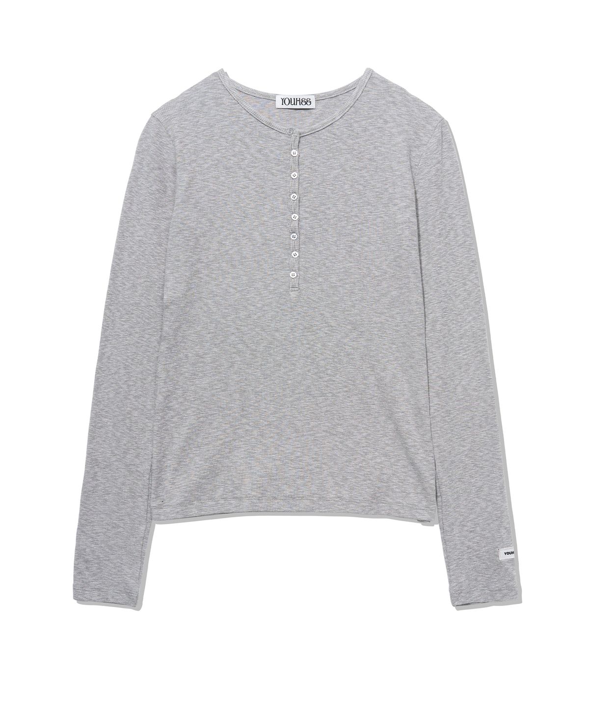 유희(YOUHEE) ESSENTIAL LOOSE FIT BUTTON LONG SLEEVE_MELANGE GREY