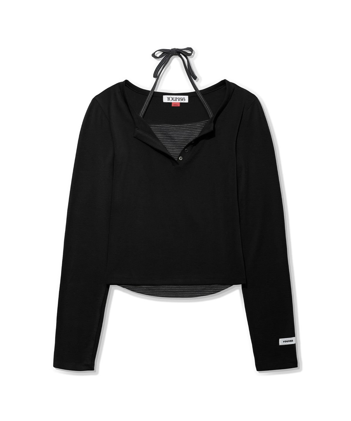 유희(YOUHEE) [아네딘X유희] ESSENTIAL HALTER NECK LONG SLEEVE_BLACK
