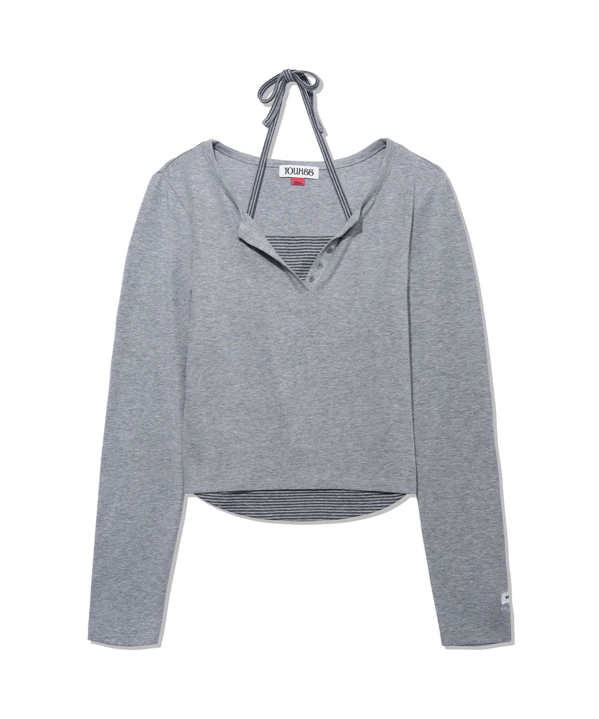 유희(YOUHEE) [아네딘X유희] ESSENTIAL HALTER NECK LONG SLEEVE_MELANGE GREY
