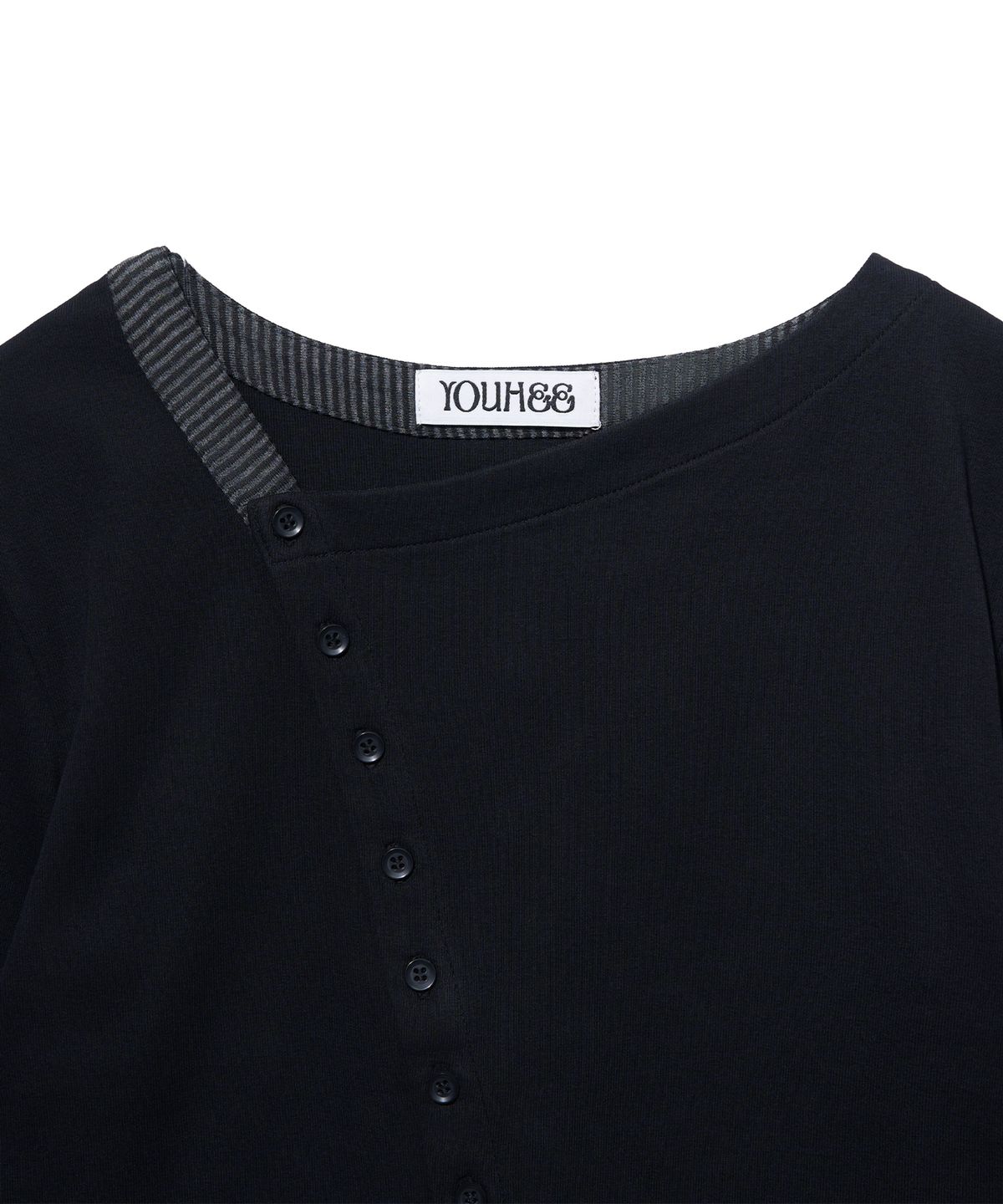 유희(YOUHEE) ESSENTIAL DIAGONAL LONG SLEEVE_BLACK