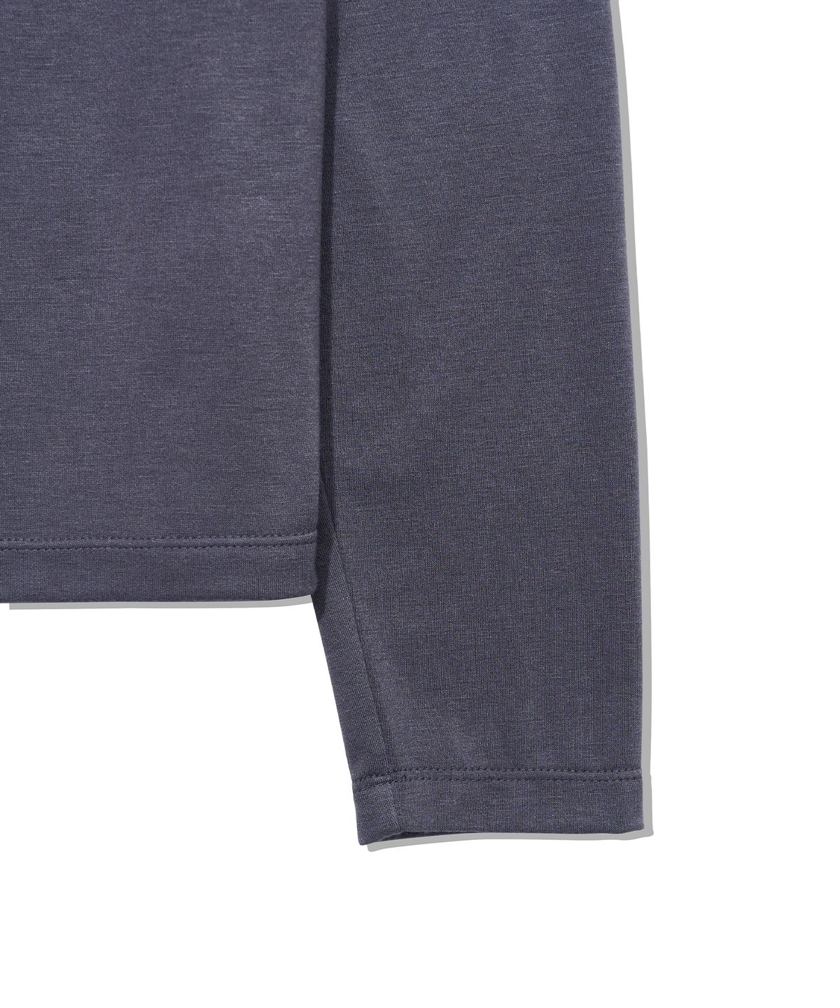 유희(YOUHEE) GLOSSY OFF-SHOULDER LONG SLEEVE_CHARCOAL