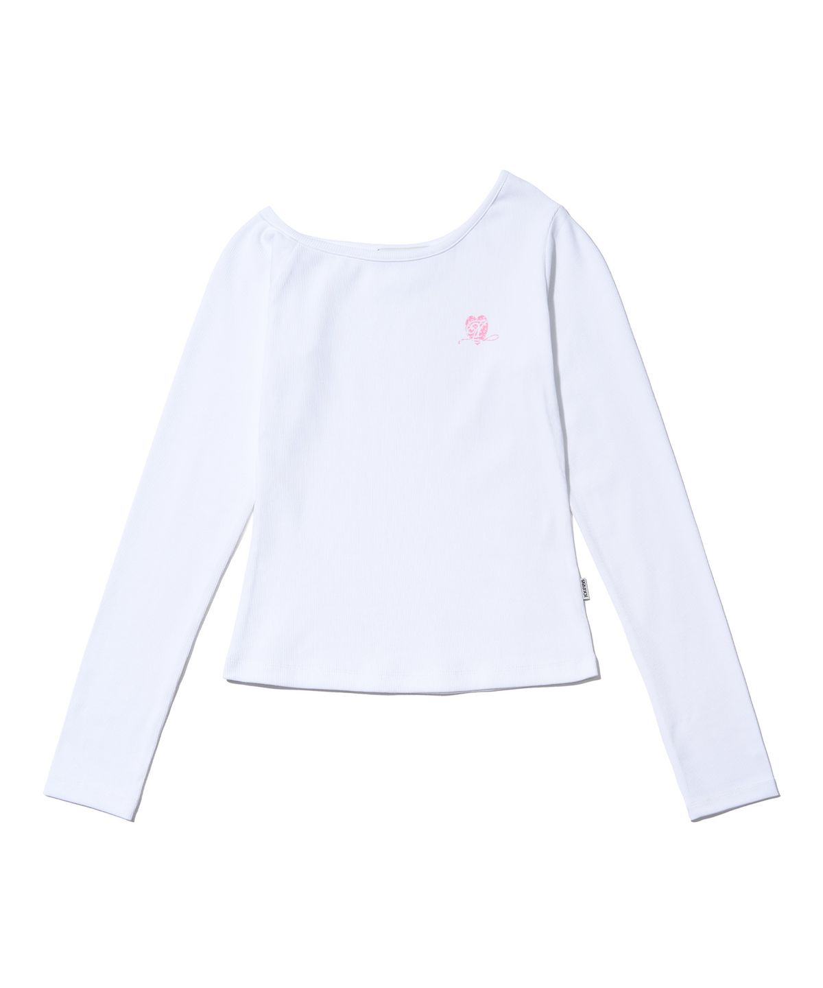 유희(YOUHEE) [유희X릴리바이레드] HEART ONE-SHOULDER LONG SLEEVE_WHITE