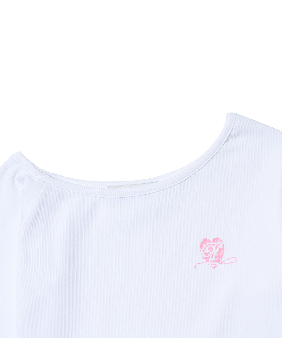 유희(YOUHEE) [유희X릴리바이레드] HEART ONE-SHOULDER LONG SLEEVE_WHITE
