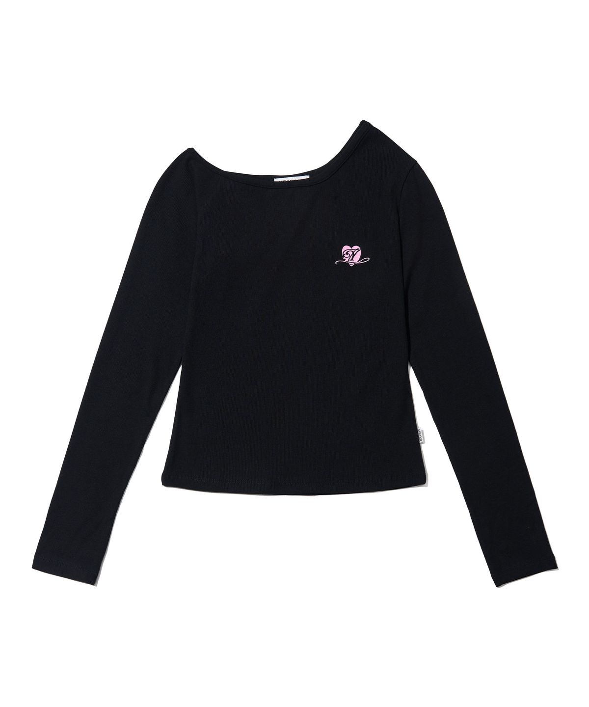 유희(YOUHEE) [유희X릴리바이레드] HEART ONE-SHOULDER LONG SLEEVE_BLACK