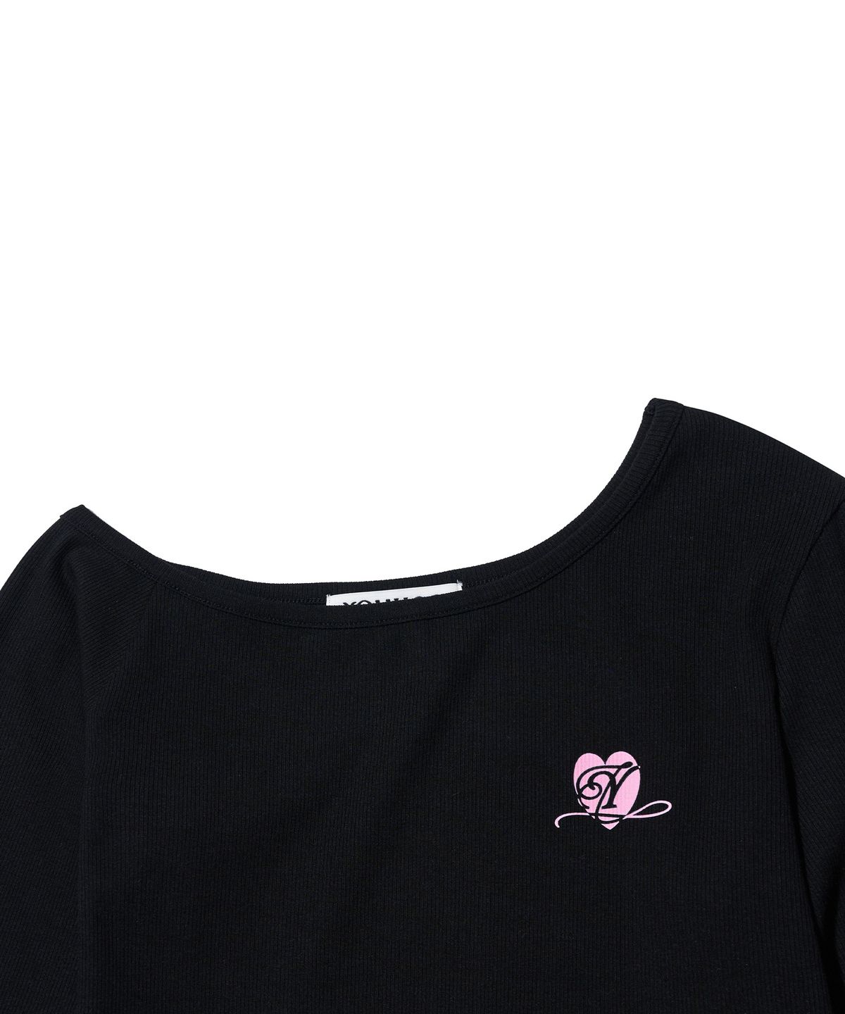 유희(YOUHEE) [유희X릴리바이레드] HEART ONE-SHOULDER LONG SLEEVE_BLACK