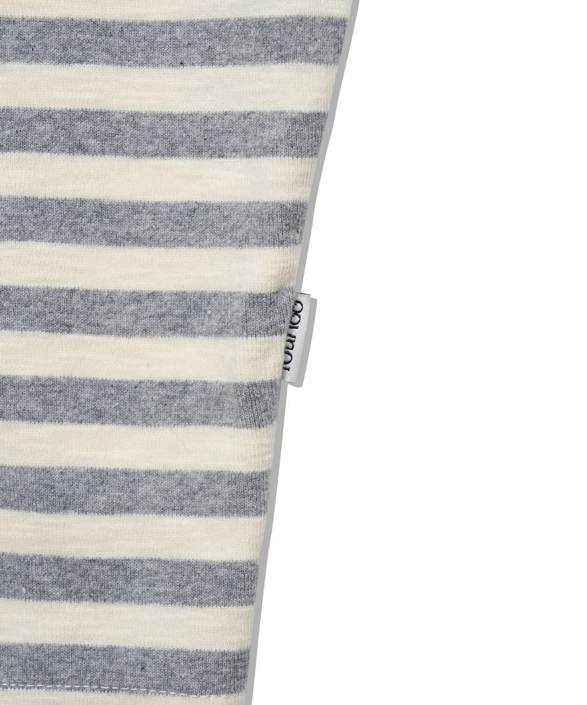 유희(YOUHEE) STRIPE OFF-SHOULDER LONG SLEEVE_MELANGE GREY