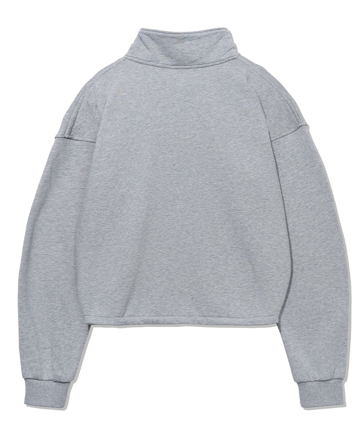 유희(YOUHEE) YOUHEE HEART HALF-NECK SWEATSHIRTS_MELANGE GREY