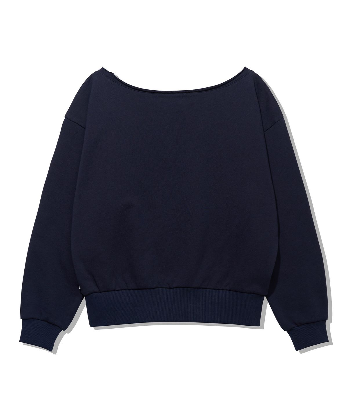 유희(YOUHEE) HOTFIX OFF-SHOULDER SWEAT SHIRTS_NAVY