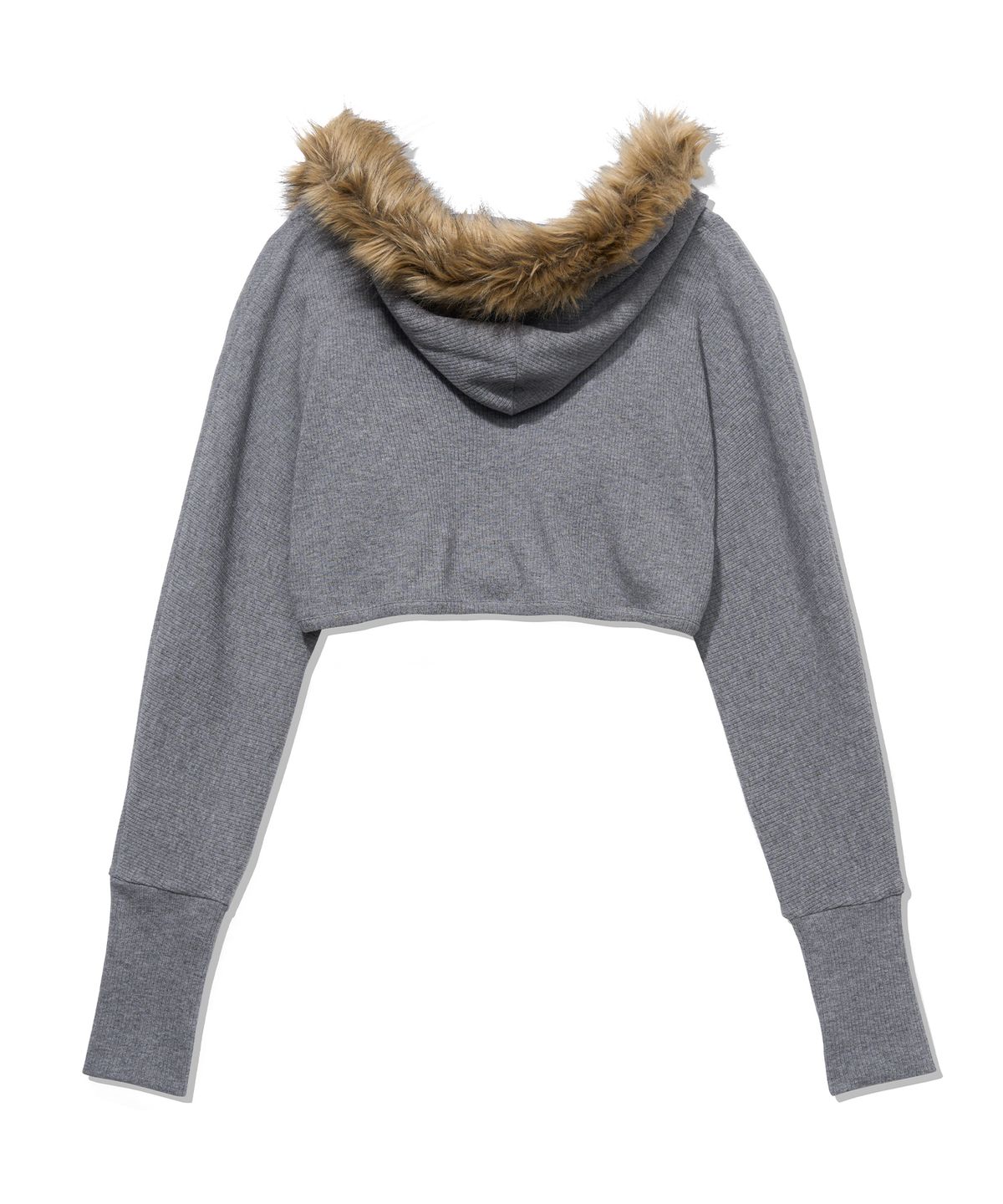 유희(YOUHEE) FUR BOLERO CARDIGAN_MELANGE GREY