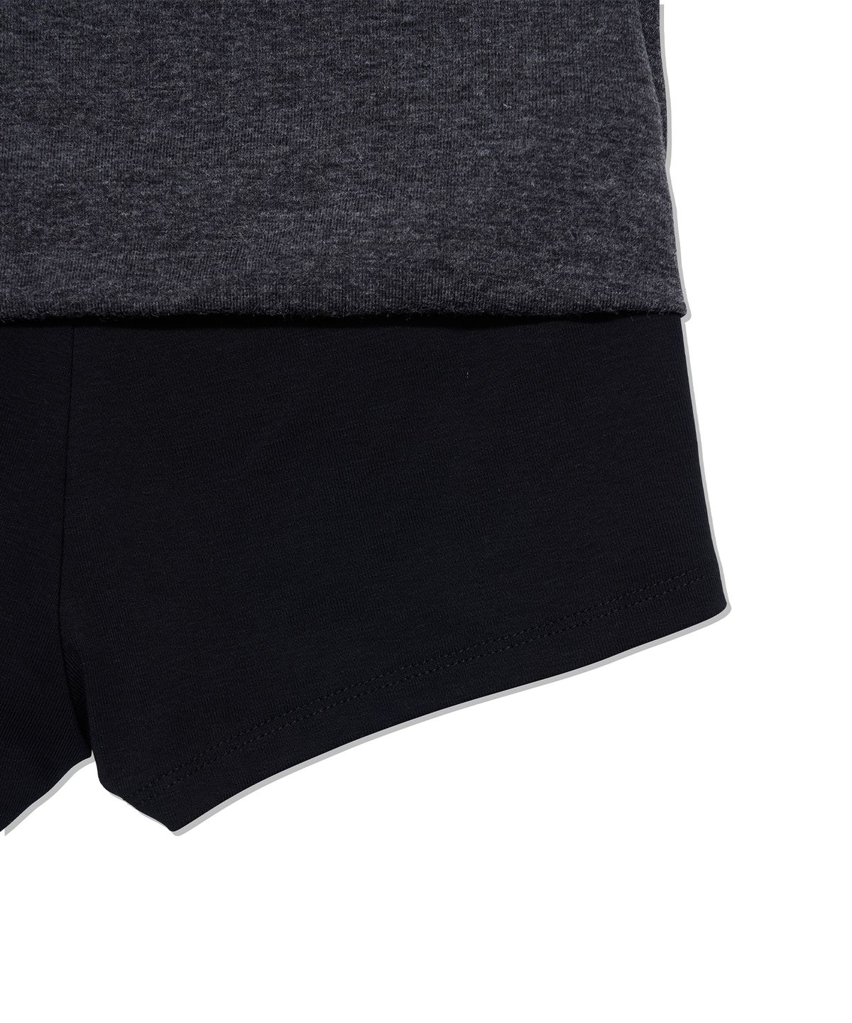 유희(YOUHEE) FOLDED JERSEY MINI SKIRT_CHARCOAL