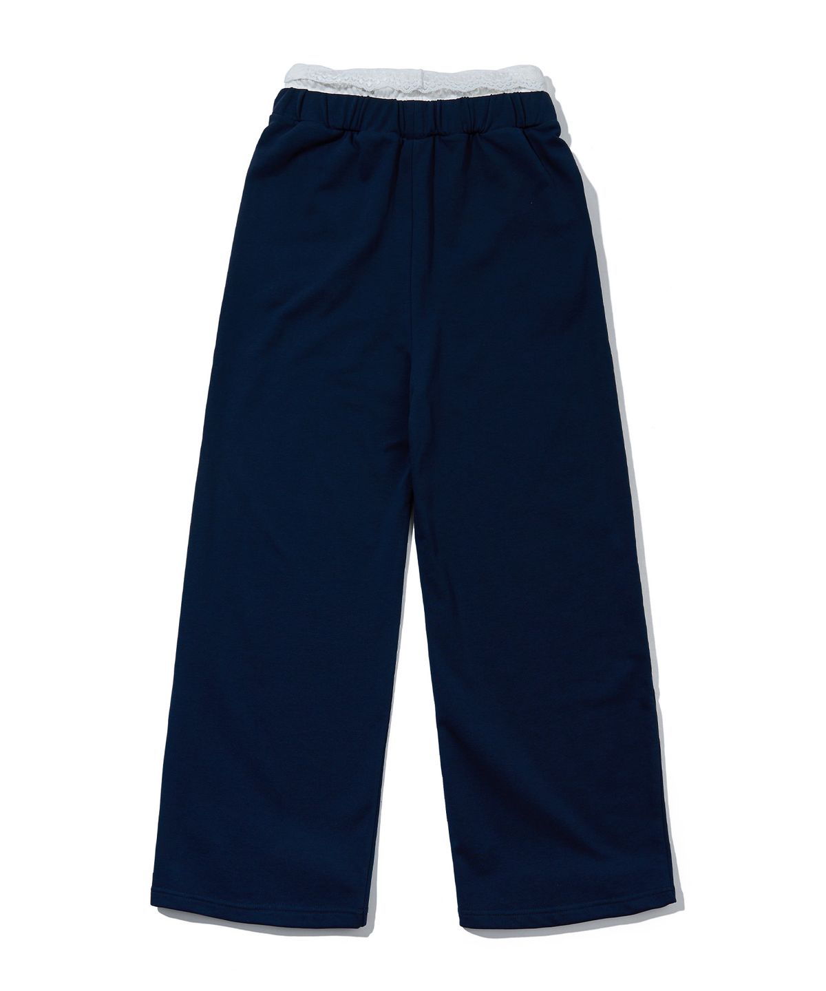 유희(YOUHEE) (FW버전) LACE LAYERED JERSEY PANTS_NAVY