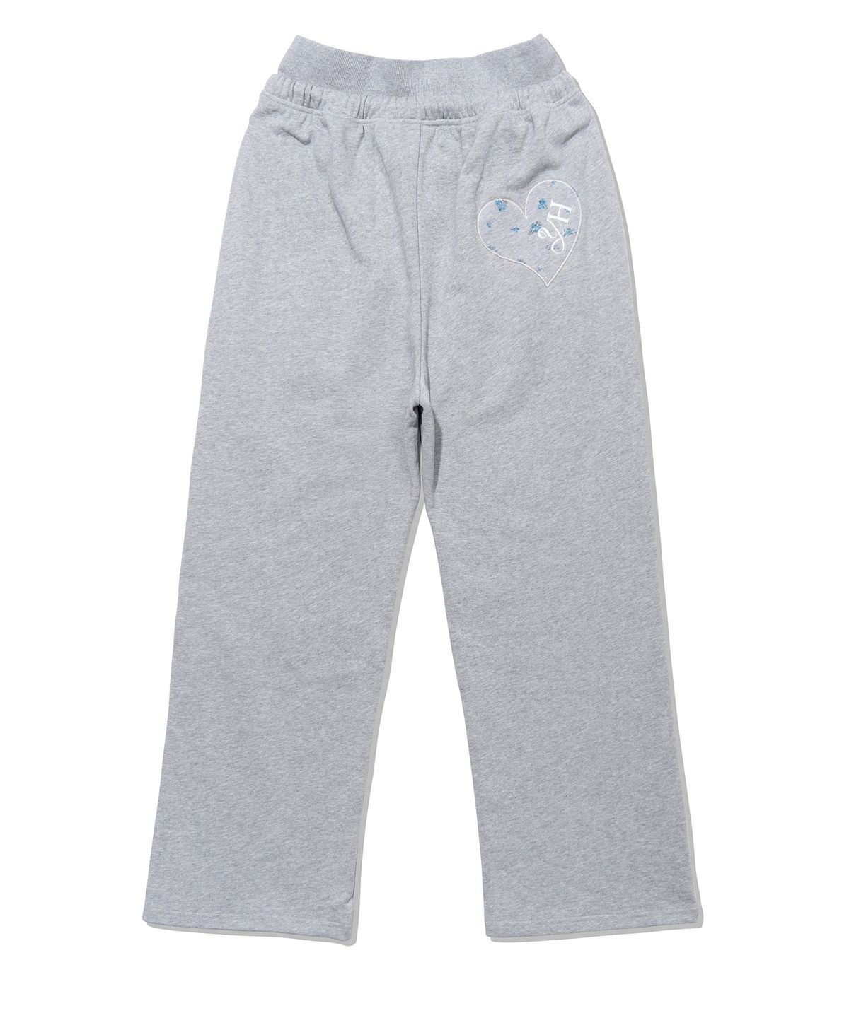 유희(YOUHEE) [주영X유희] YOUHEE HEART APPLIQUE LAYERED PANTS_MELANGE GREY