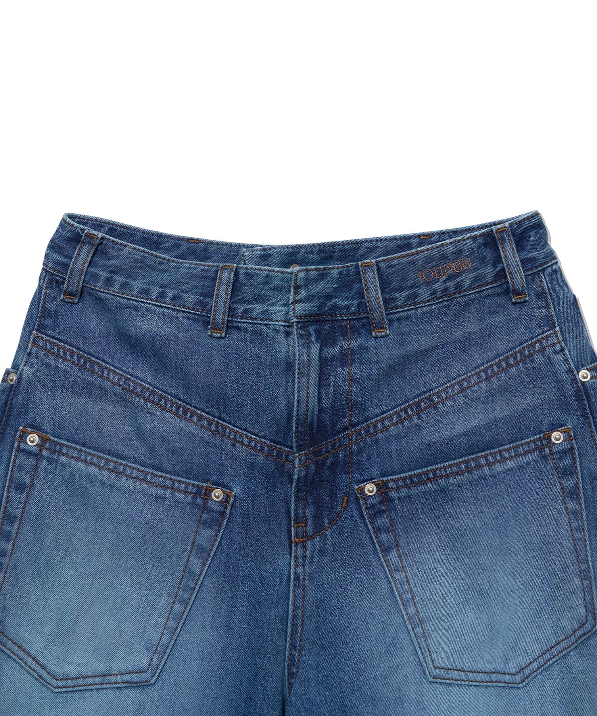 유희(YOUHEE) TWO-WAY DENIM WIDE PANTS_INDIGO