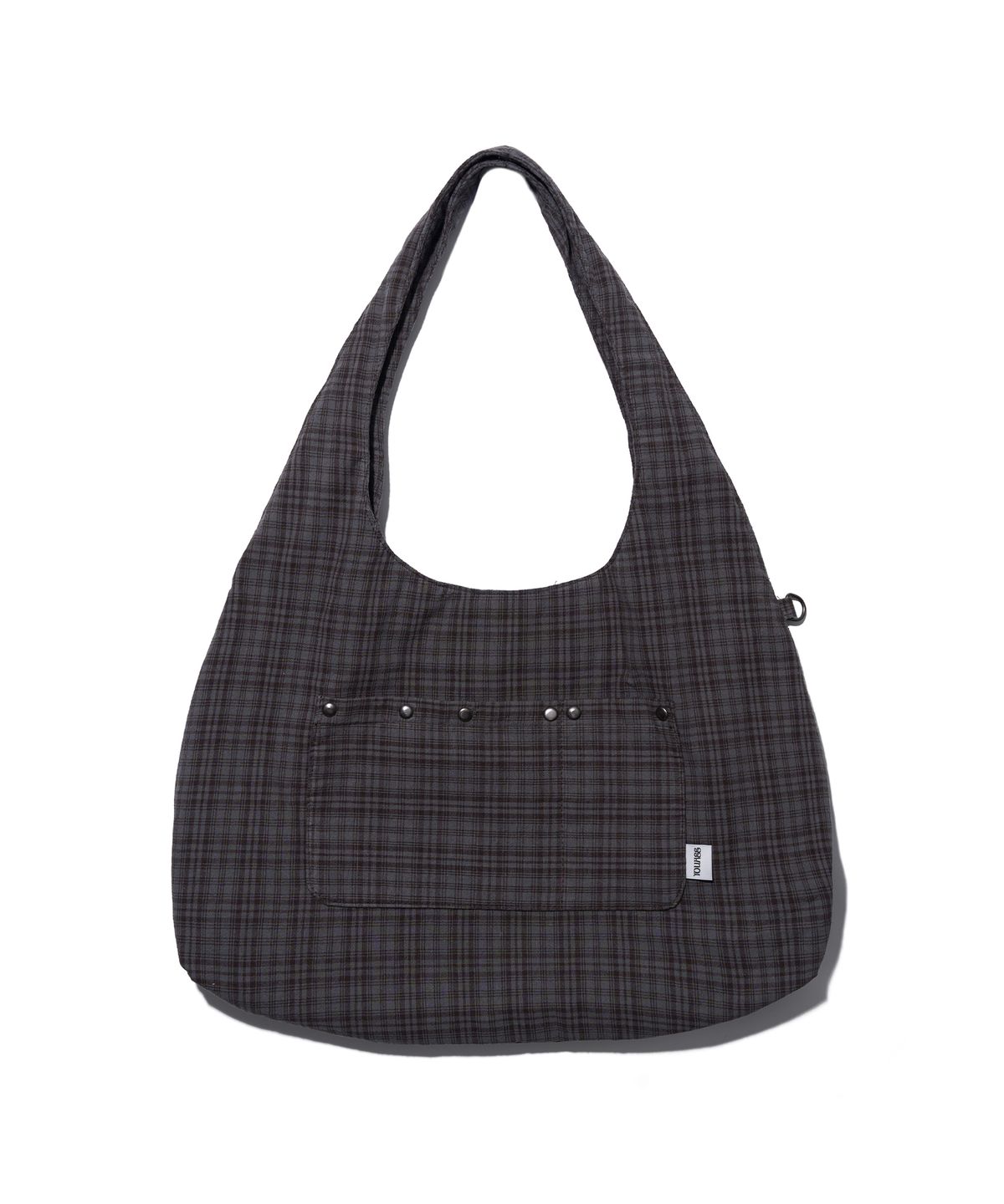 유희(YOUHEE) CHECK STUD COTTON BIG BAG_GREY