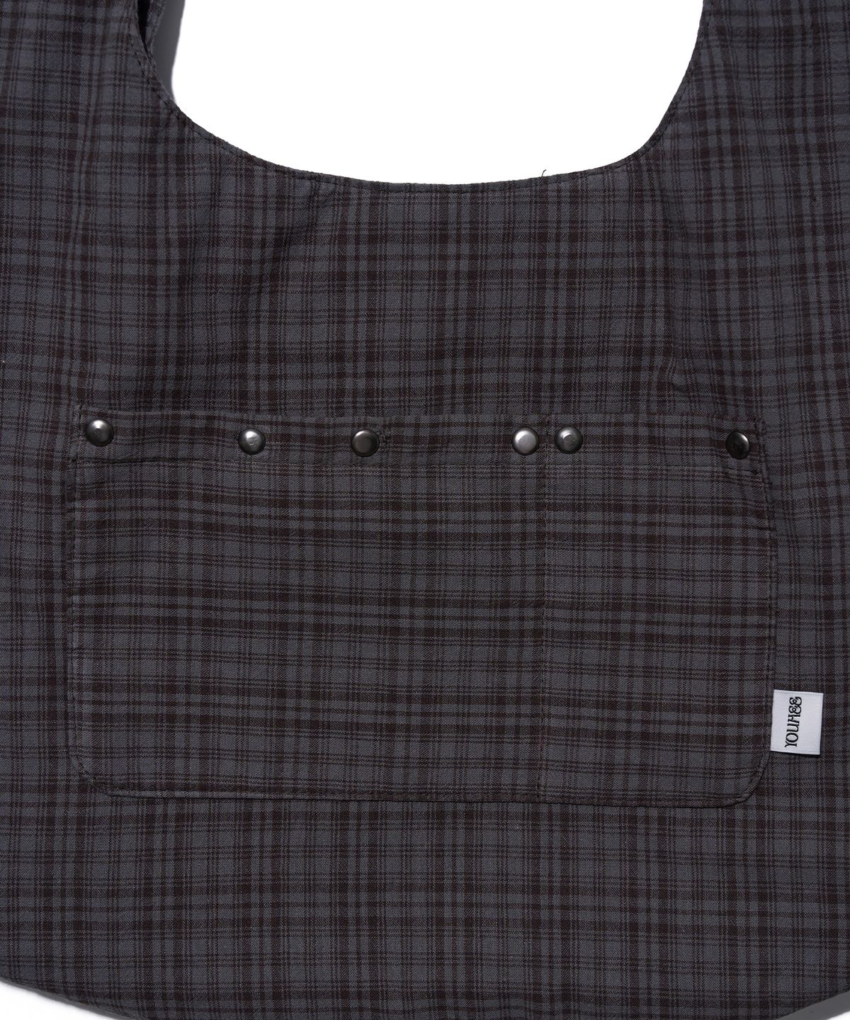 유희(YOUHEE) CHECK STUD COTTON BIG BAG_GREY