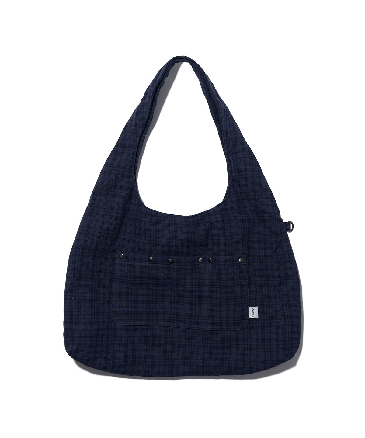 유희(YOUHEE) CHECK STUD COTTON BIG BAG_NAVY