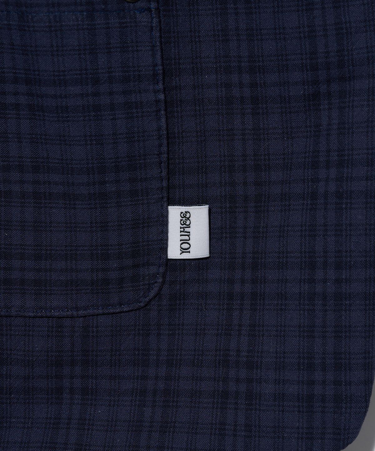 유희(YOUHEE) CHECK STUD COTTON BIG BAG_NAVY