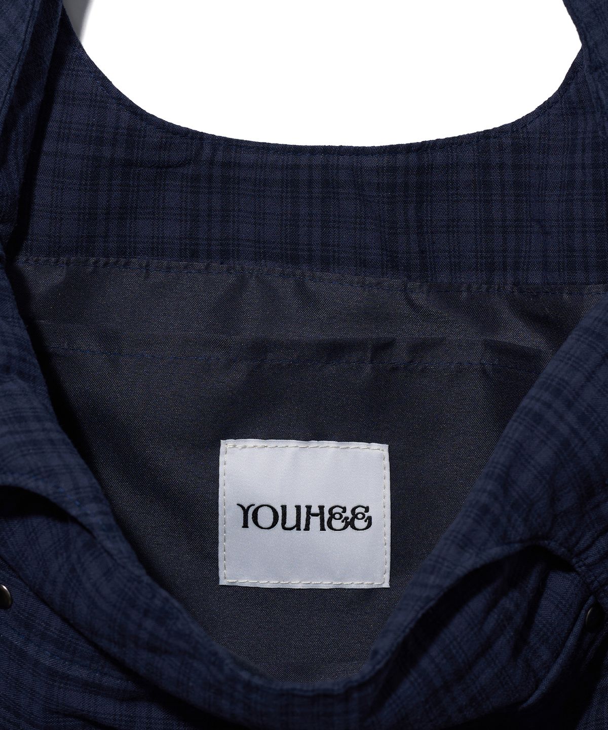 유희(YOUHEE) CHECK STUD COTTON BIG BAG_NAVY
