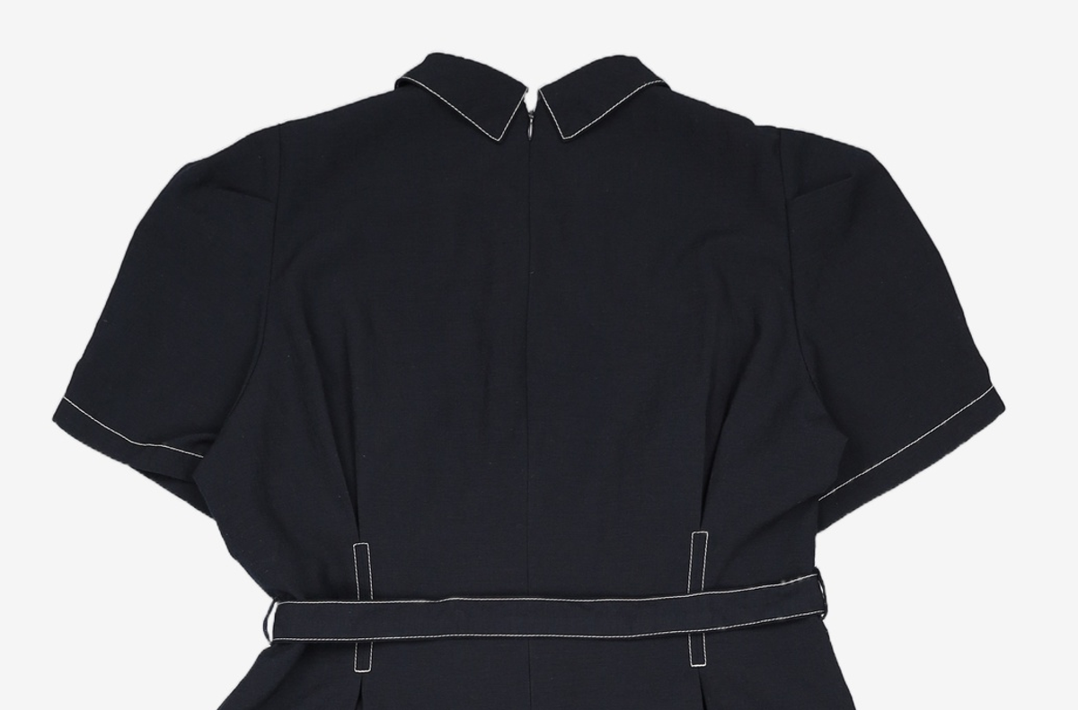 미쏘(MIXXO) 스티치 벨티드 롱 원피스 MIWOWB711B L